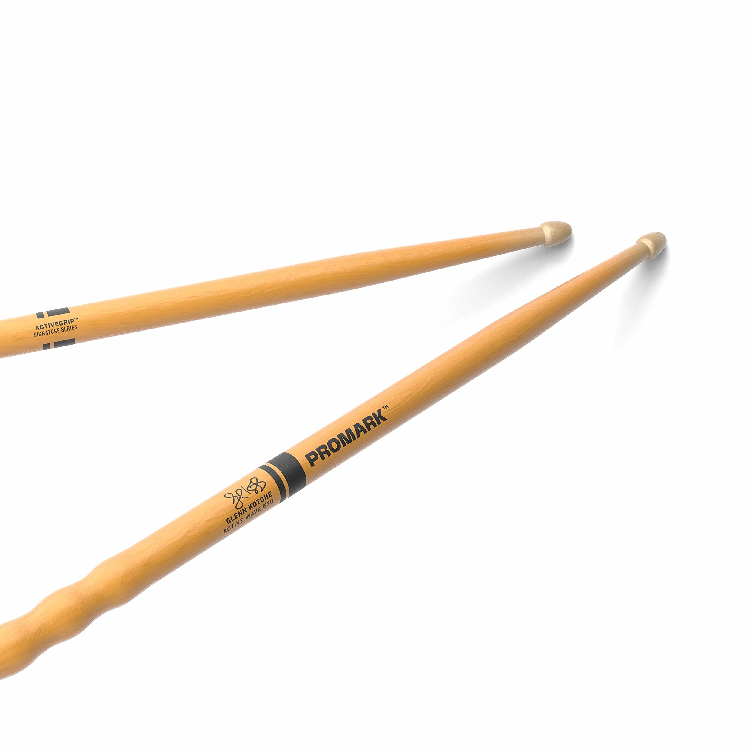 ProMark Pałeczki perkusyjne Glenn Kotche Active Wave - ActiveGrip zapewnia bezpieczny, wygodny chwyt, staje się bardziej przyczepny, gdy Twoje ręce się pocą - aktywne wykończenie chwytu, końcówka
