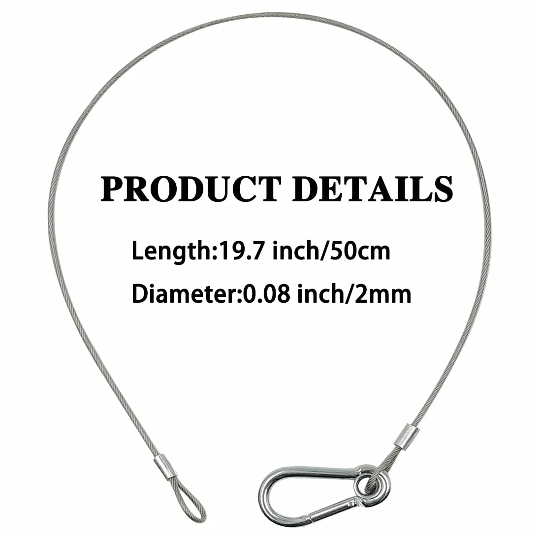 6 Sztuk Kable Bezpieczeństwa, YuCool 20inch/50cm Ze Stali Nierdzewnej Etap Światła Przewody Bezpieczeństwa Ze Stali Nierdzewnej Liny Bezpieczeństwa dla DJ Stage Oświetlenie Par Światło Głowy Ruchu Światła