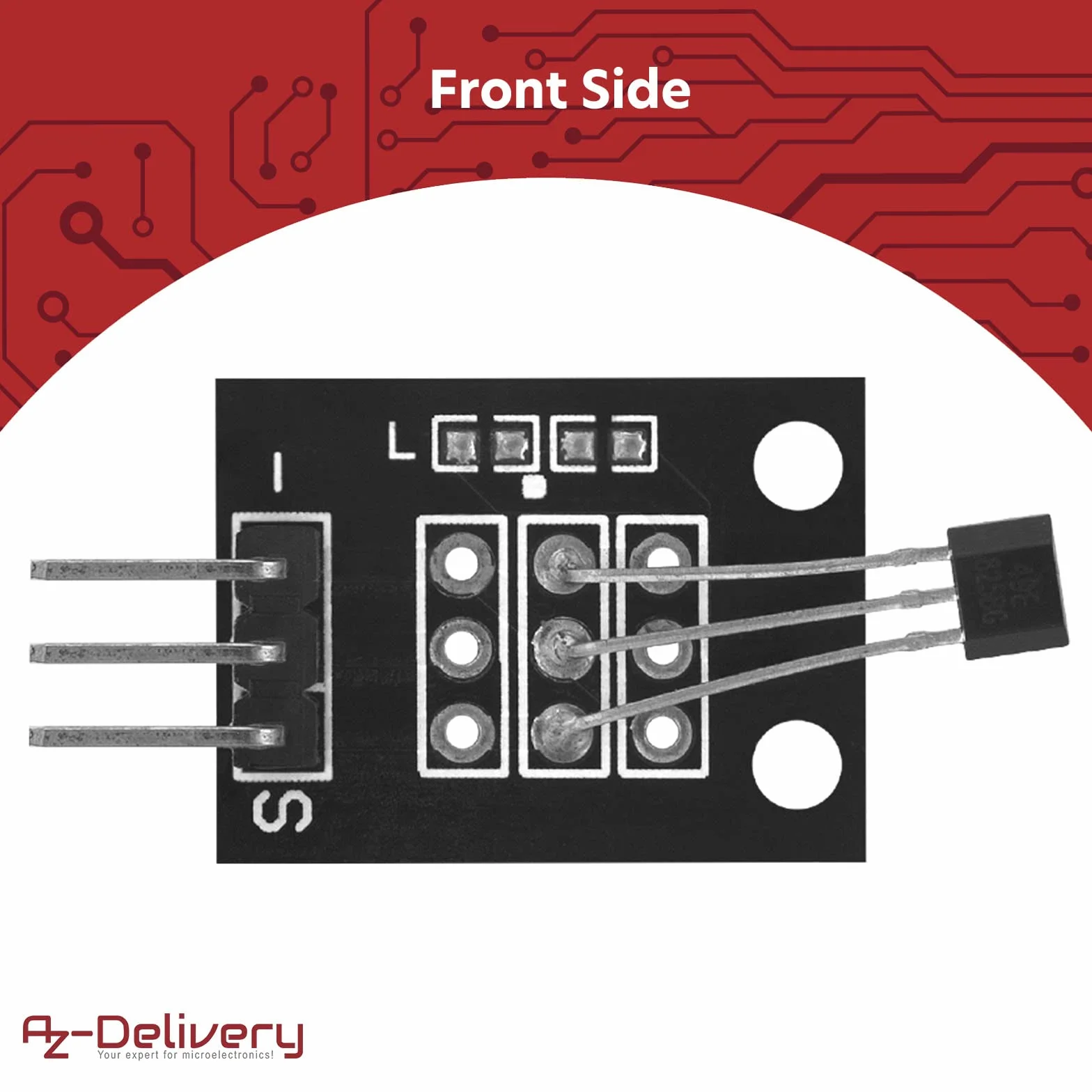 AZDelivery 5 x KY-003 Tranzystor z cyfrowym czujnikiem Halla kompatybilny z Arduino i Raspberry Pi, w tym e-book!