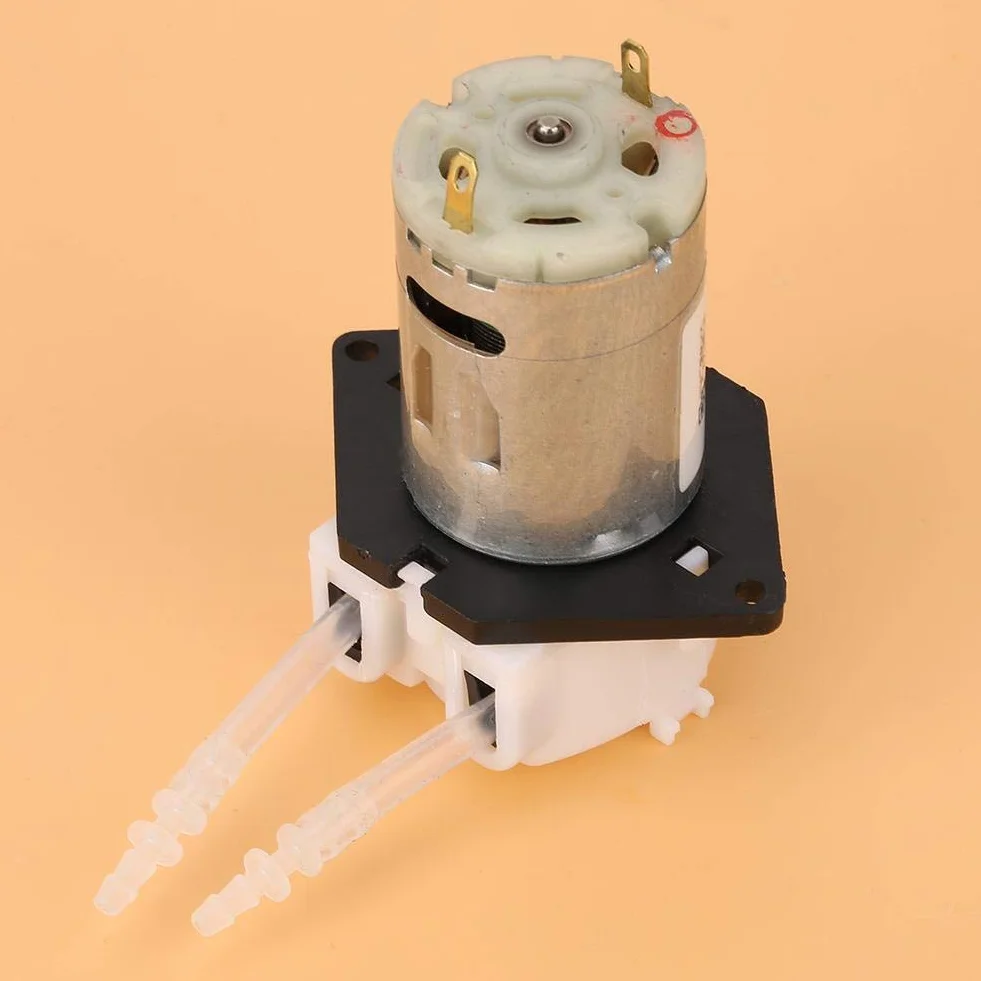 12 V Dc Mikrodozująca Pompa Perystaltyczna Głowica Dozująca Samozasysająca Perystaltyczna Pompa Cieczy (Diy) 2 * 4 Probówki Do Analizy Chemicznej W Laboratorium Akwariowym (Biała)