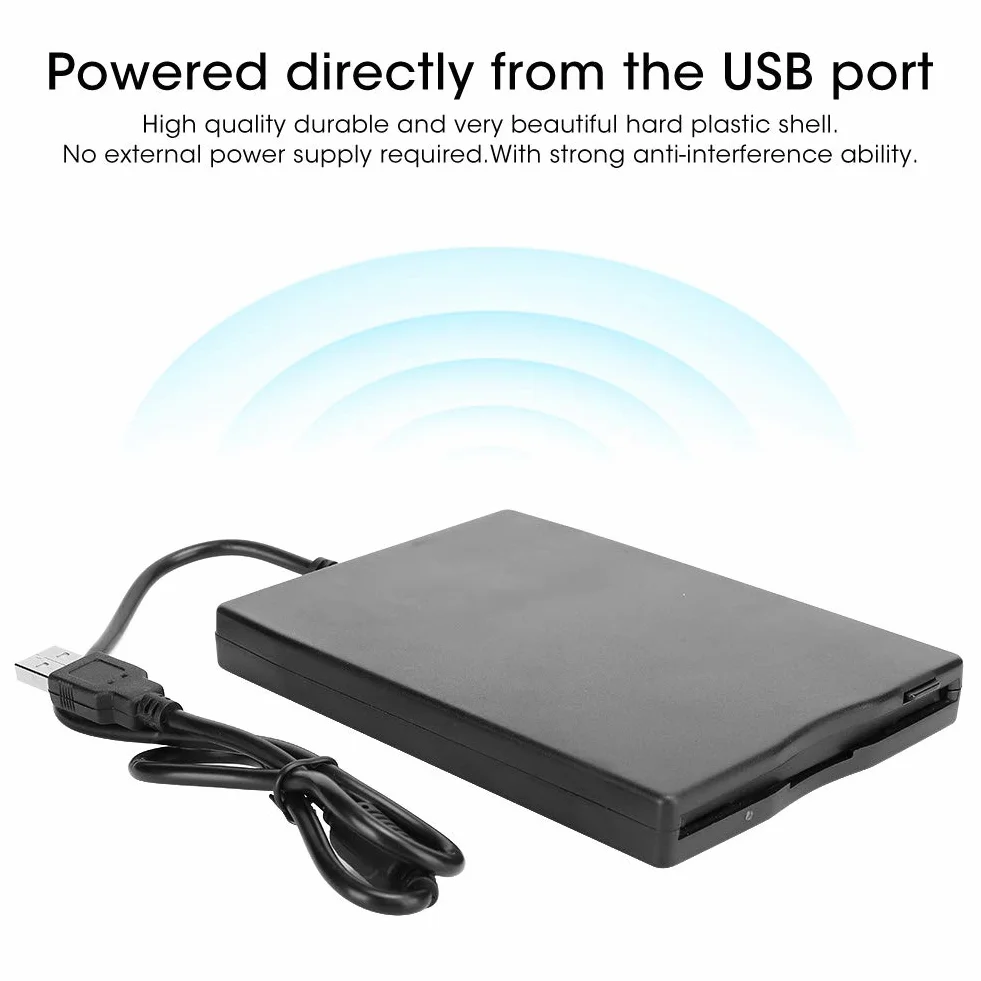 Zewnętrzny napęd dyskietek USB 3,5", przenośny czytnik dysków, ultra cienki dysk Floppy Drive do Win10, 7, 8, Vista, XP, ME, 2000, SE, 98
