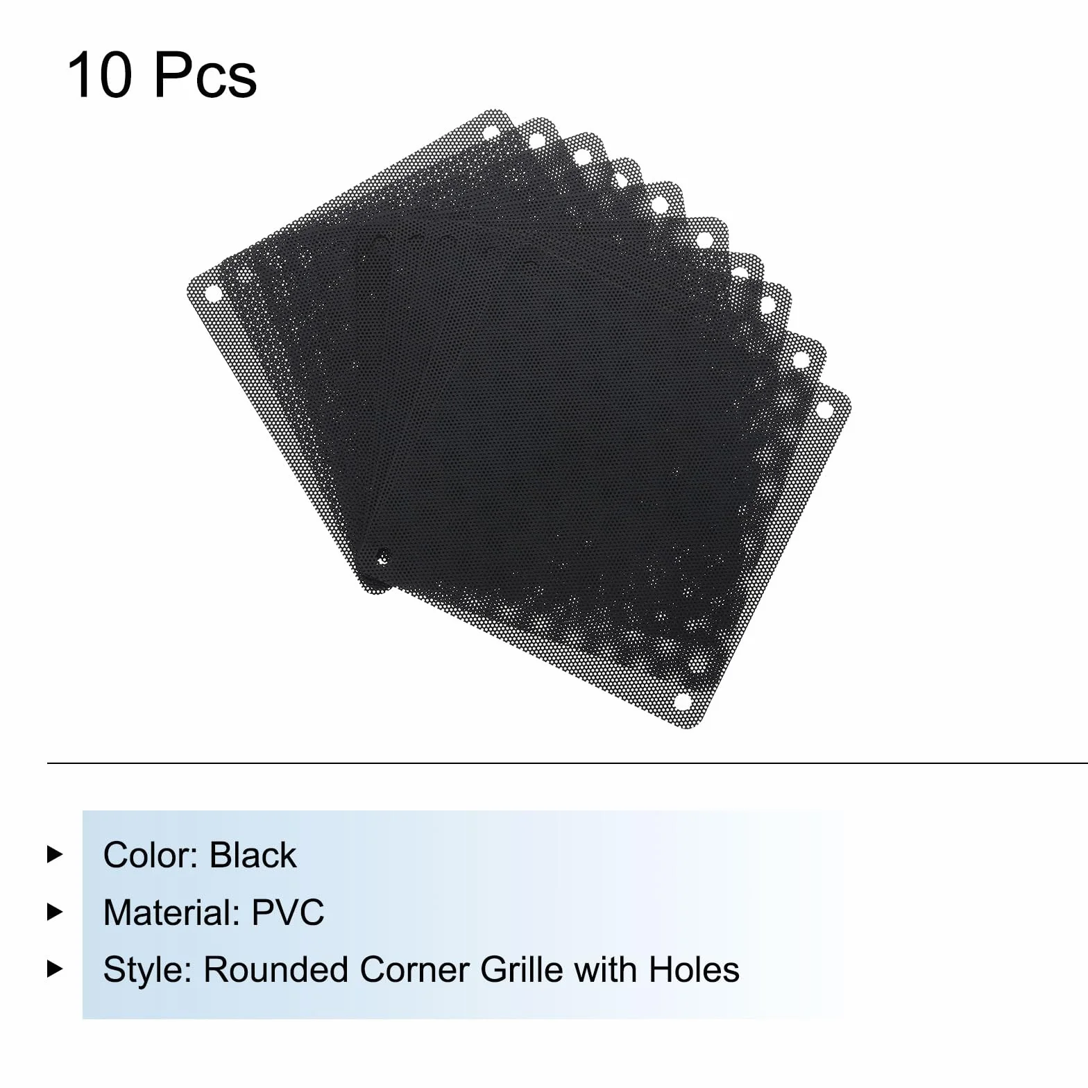 QUARKZMAN 10 sztuk PC filtr przeciwpyłowy, 120 mm x 120 mm, PCW, obudowa komputerowa, osłona przeciwpyłowa, kratka wentylatora do głośników podwozia komputera, kolor czarny