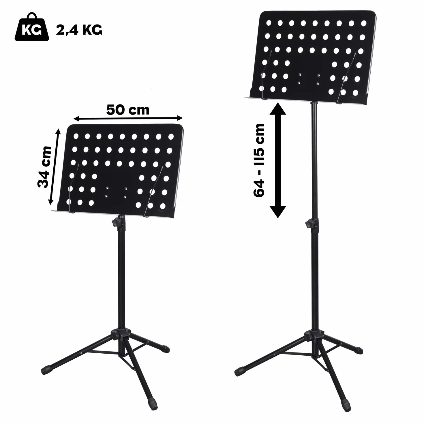 Cascha Hh 2068 Stojak Muzyczny z Uchwytem Na Nuty, Czarny