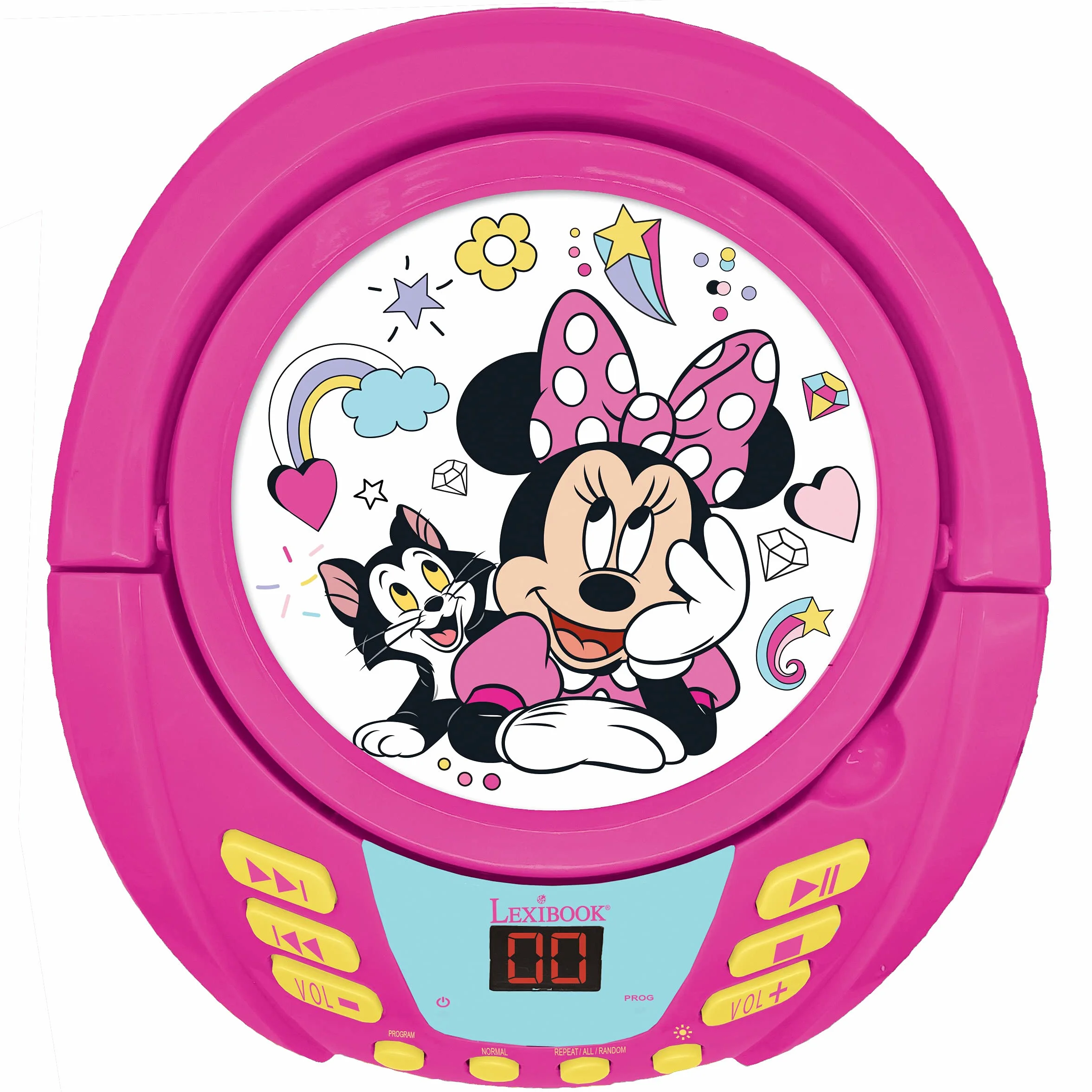 Lexibook RCD109MN Disney Minnie-Bluetooth Odtwarzacz DC dla Dzieci, Przenośny, Wielokolorowe Efekty Świetlne, Mikrofon, Gniazdo Aux-In, Ac Lub Zasilanie Bateryjne