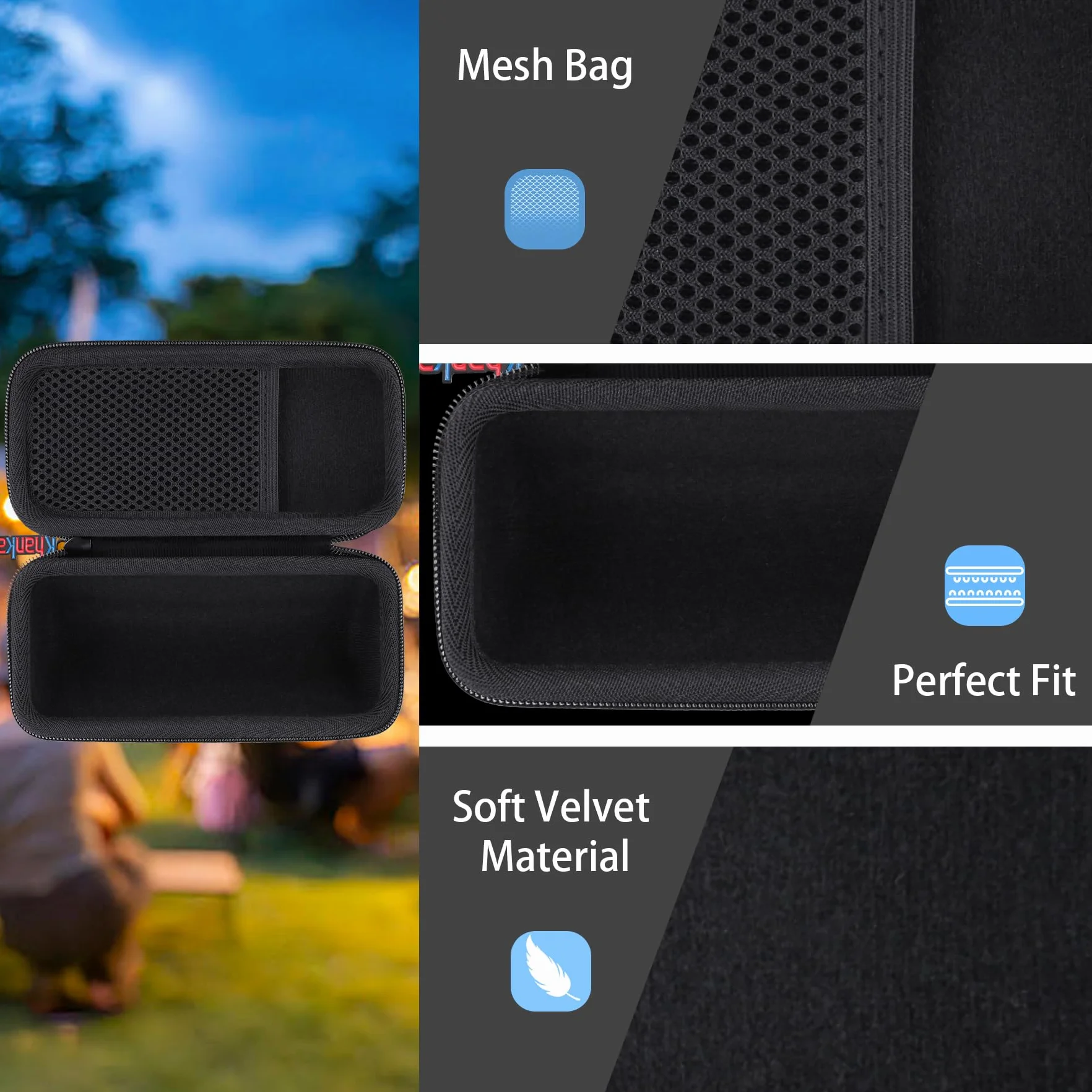 Khanka Twardy futerał podróżny zamiennik głośnika Bluetooth Sonos Roam/Roam SL (wewnątrz czarny, tylko etui)