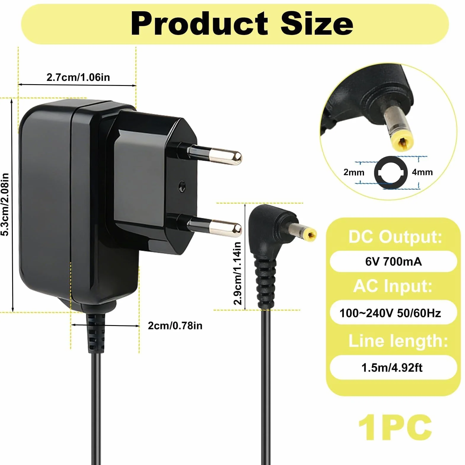 6 V Nzasilacz 6 V ?adowarka ci?nieniomierz do Omron HHP-CM01 M2 M3 M4 M6 M7 M2 Basic, M3 Comfort, M7 Intelli IT, X2 X3 X4 X6, X2 Basic, X7 Smart Power Adapter do Omron