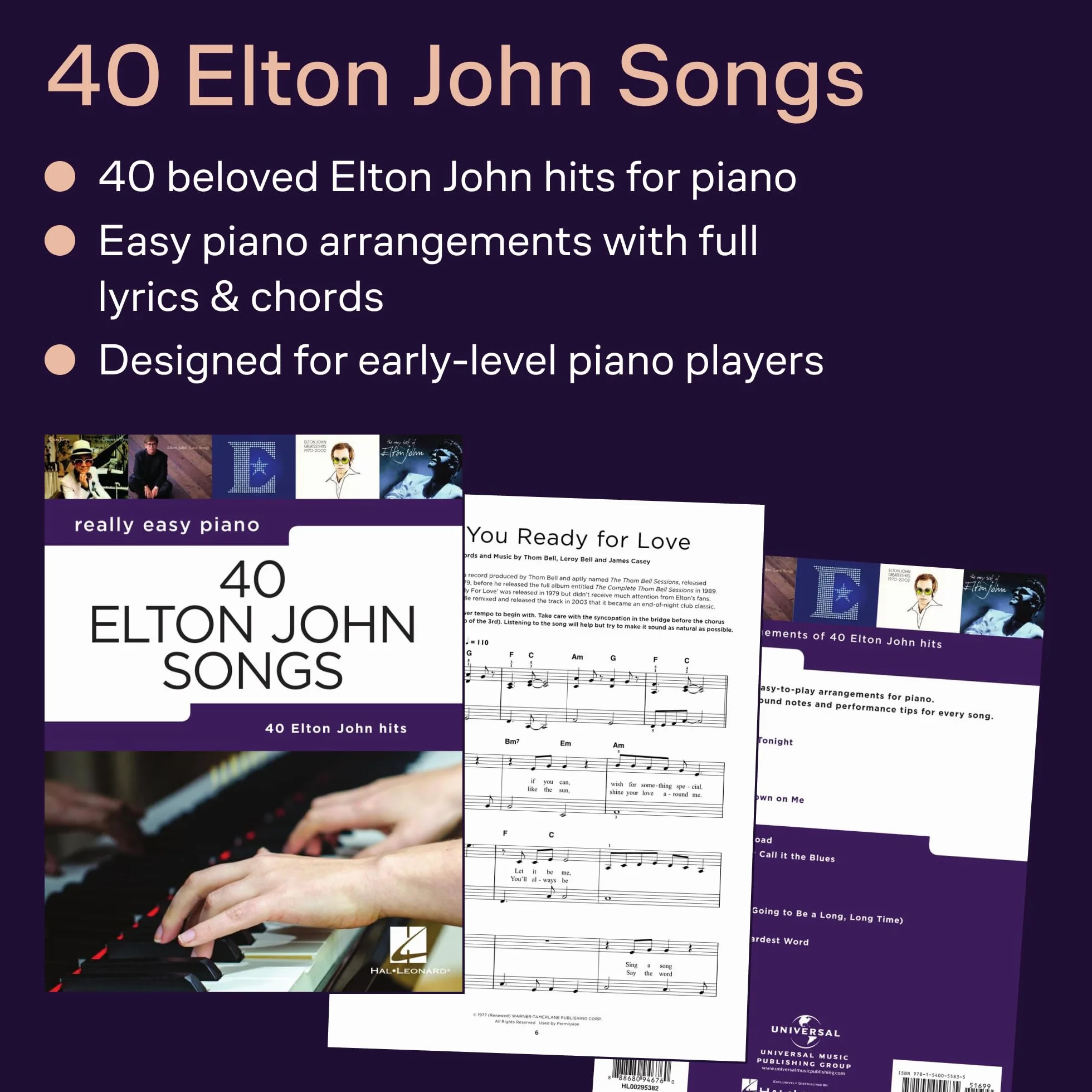 40 Elton John Songs: Really Easy Piano Series