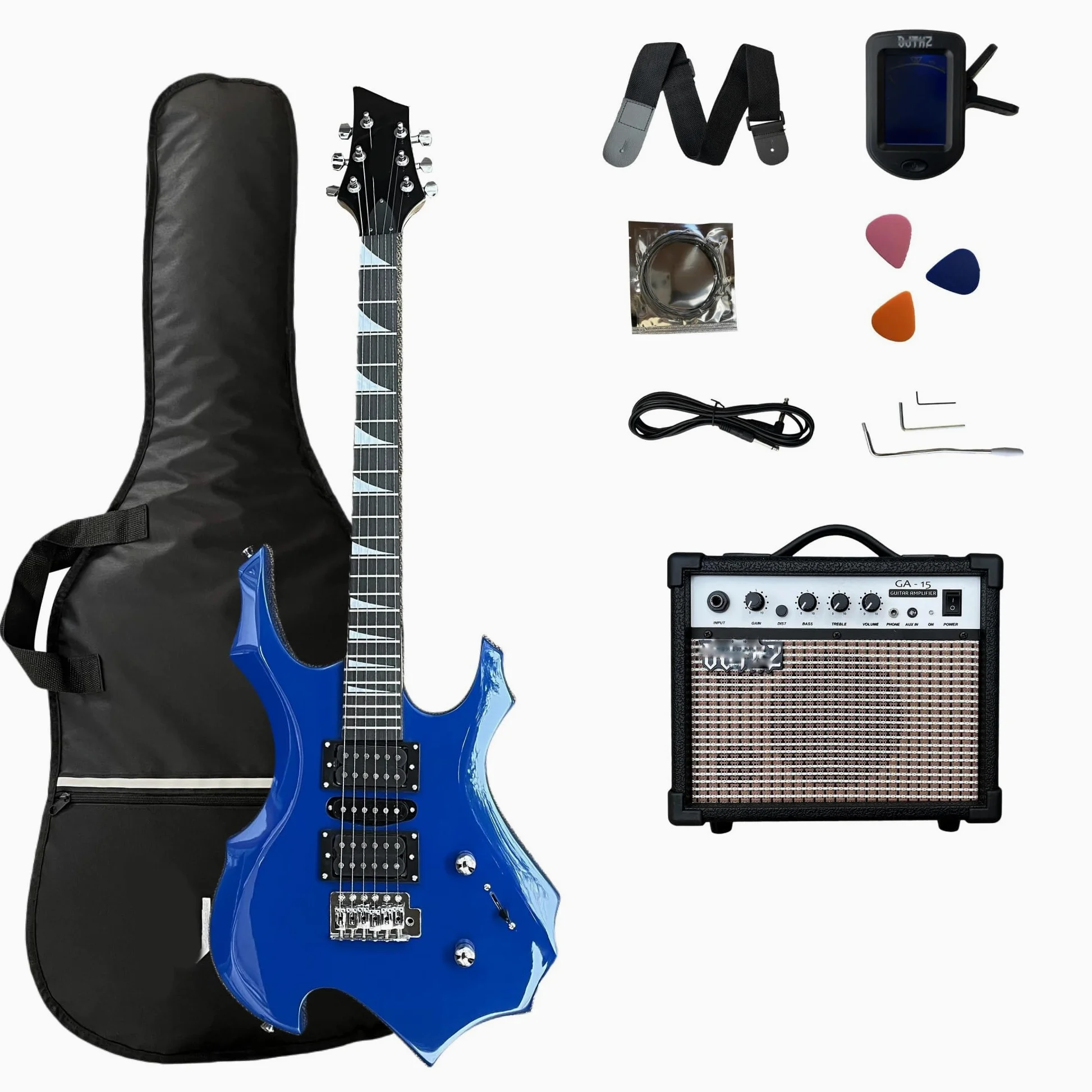 Guitar Tuning Pegs Set Zestaw Gitary Elektrycznej Performance Specific Z Wzmacniaczem Niebieski