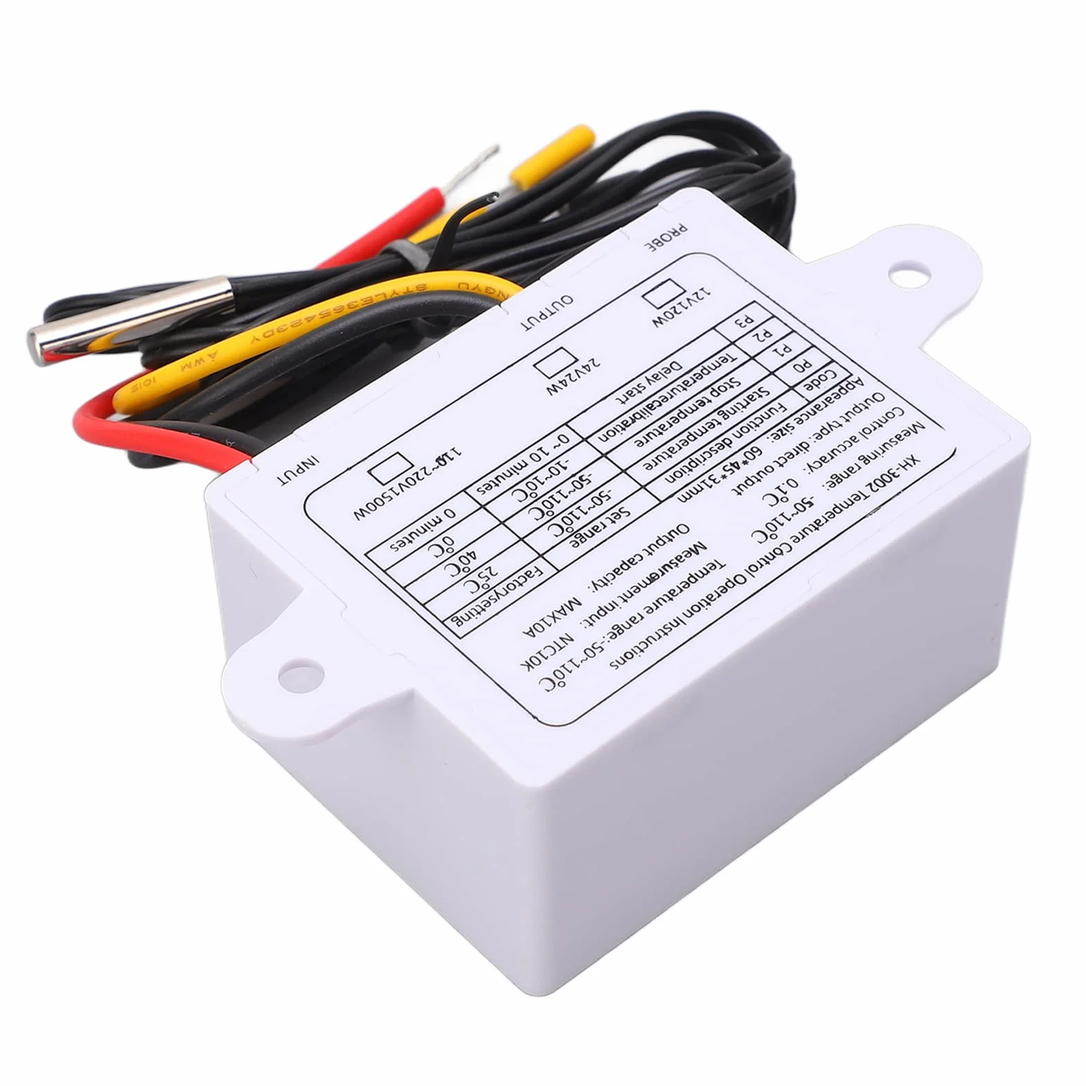 Cyfrowy Regulator Temperatury -50-110 ℃ Przełącznik Ogrzewania i Chłodzenia Termostatu z wodoodporną sondą (12V)