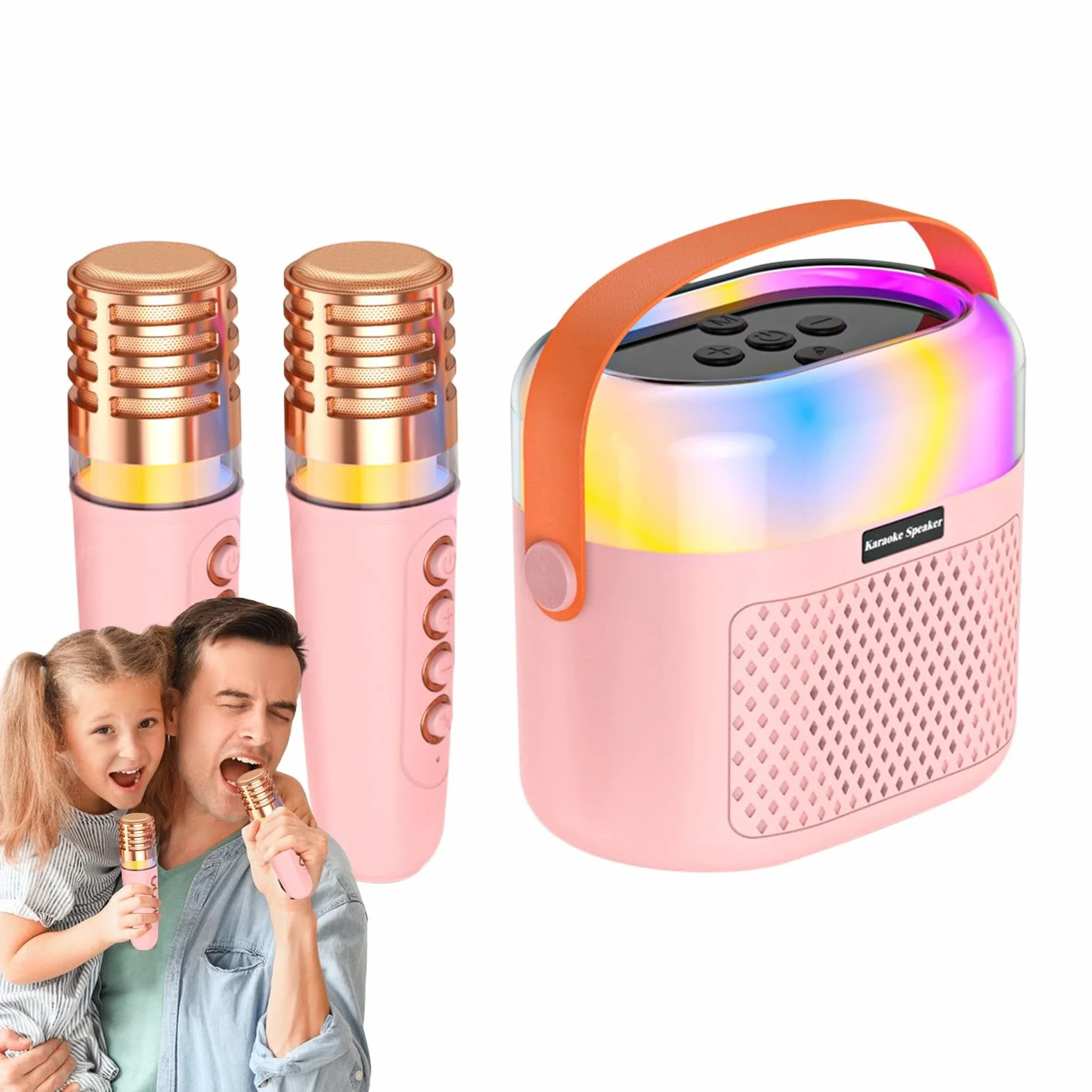 Przeno? maszyna do karaoke, karaoke dla dzieci - 1200mAh ?piewaj?ca maszyna do karaoke dla dzieci | 2 mikrofony bezprzewodowe, g?o?nik do karaoke, domowy system karaoke ?wi?teczne Halloween