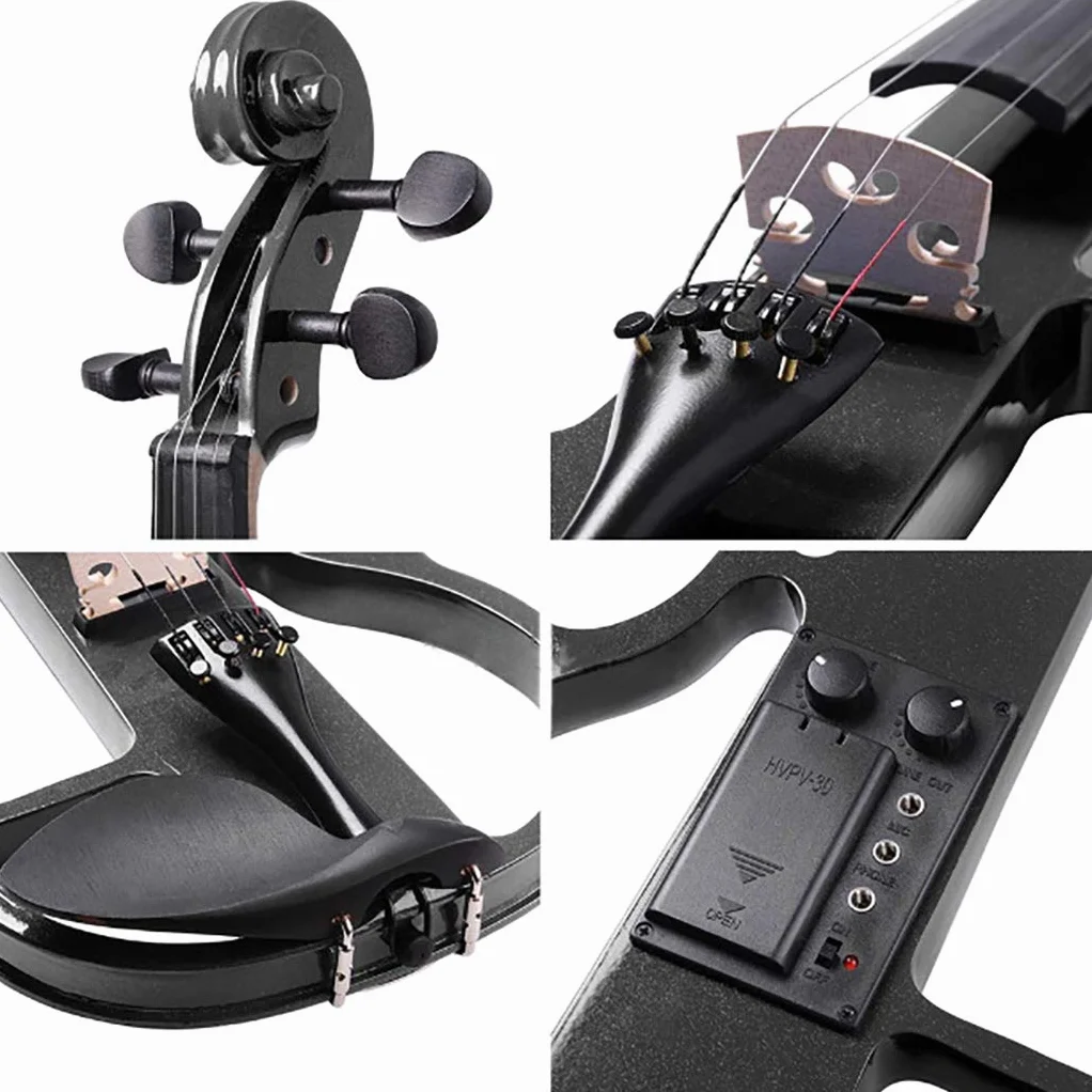 Electric Violin 4/4 Silent Violin Zestaw Wprowadzający do Skrzypiec Elektrycznych