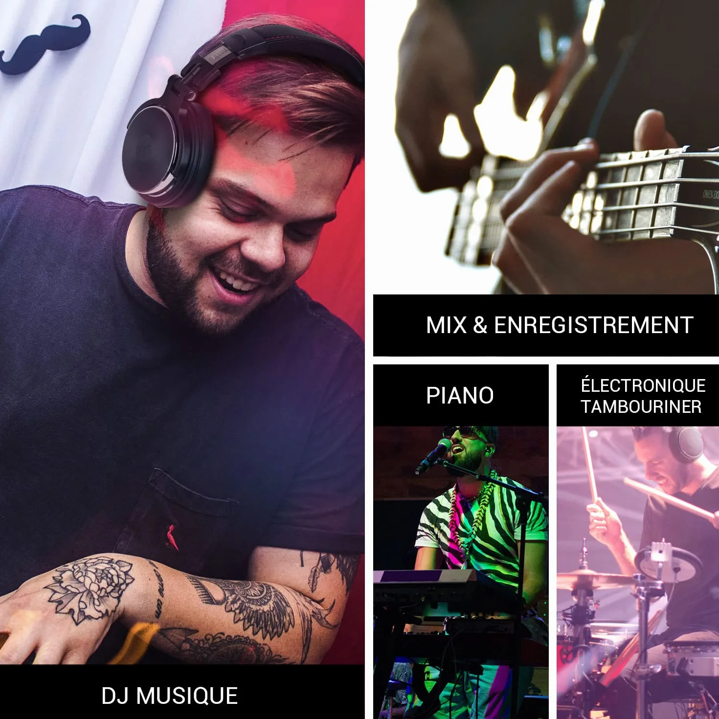 OneOdio Słuchawki nauszne HiFi z kablem, Share-Port, duży sterownik 50 mm, białko-skórzane nauszniki do DJ-ów, podcastów, nagrywania, monitora, bez adaptera, zamknięte słuchawki studyjne