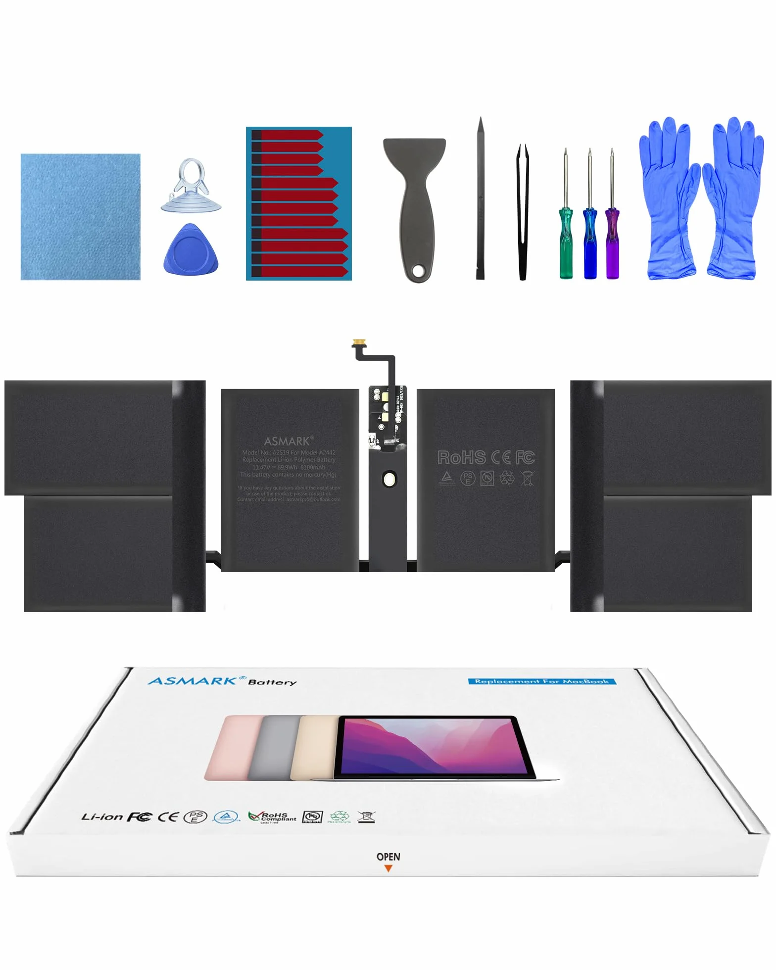 ASMARK Zamiennik baterii do MacBooka Pro 14" A2442 (2021)