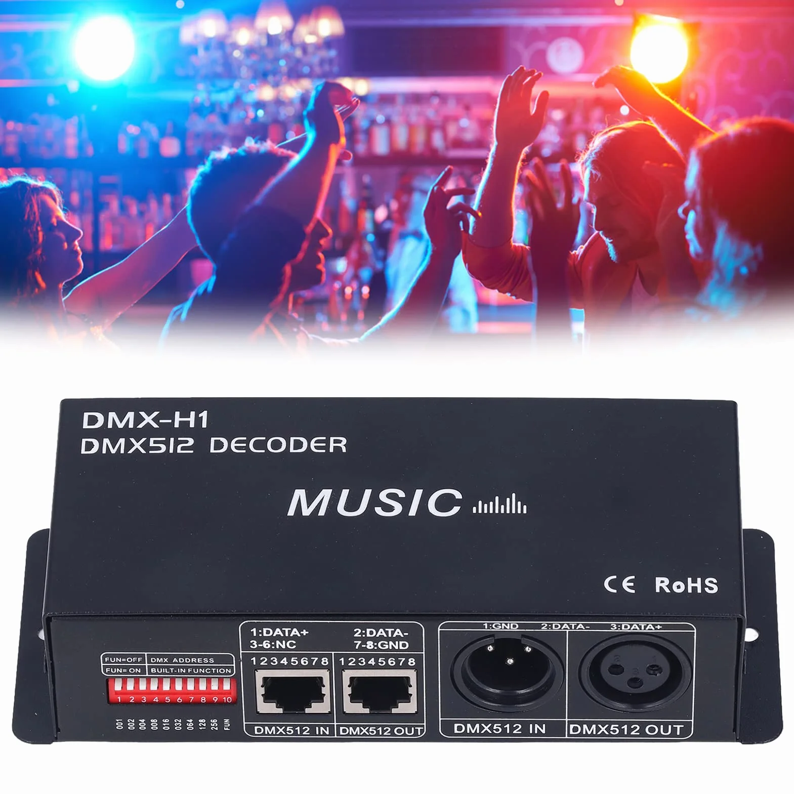 DMX RGB LED Sterownik i Dekoder Uniwersalny 3 Kanały 12V-24V 8A na Kanał dla Domu Barów Klubów i Hotelów Oświetlenia