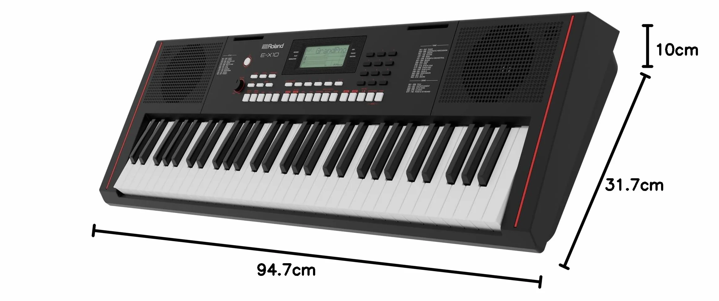 Klawiatura Roland E-X10 | 61-klawiszowe pianino idealne dla początkujących i do nauki | 600+ brzmień | System głośników stereo | 140 wbudowanych utworów | Sterowanie MIDI przez port USB