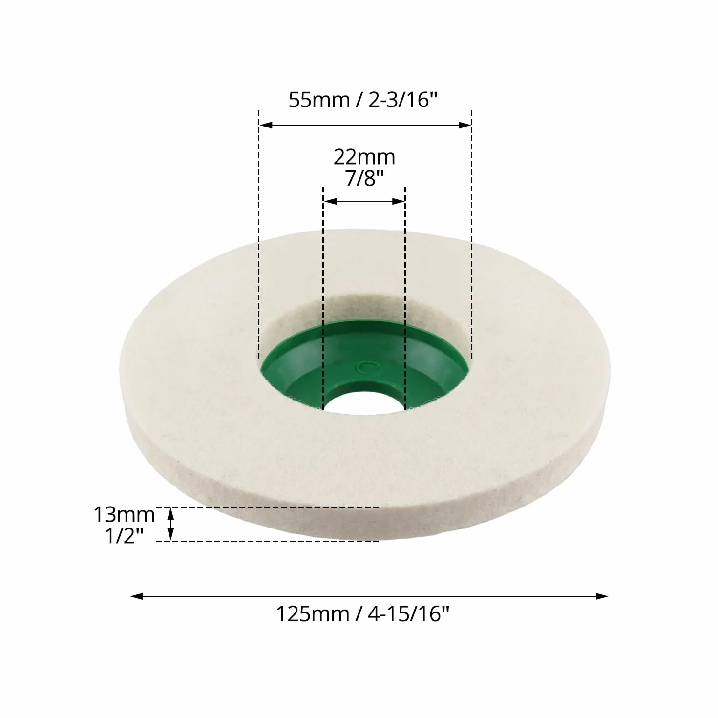 QWORK 3-częściowa tarcza polerska z filcu 125mm, tarcza polerska z filcu wełnianego, tarcze polerskie do szlifierek podwójnych, do polerowania metalu, stali nierdzewnej, drewna, kamienia