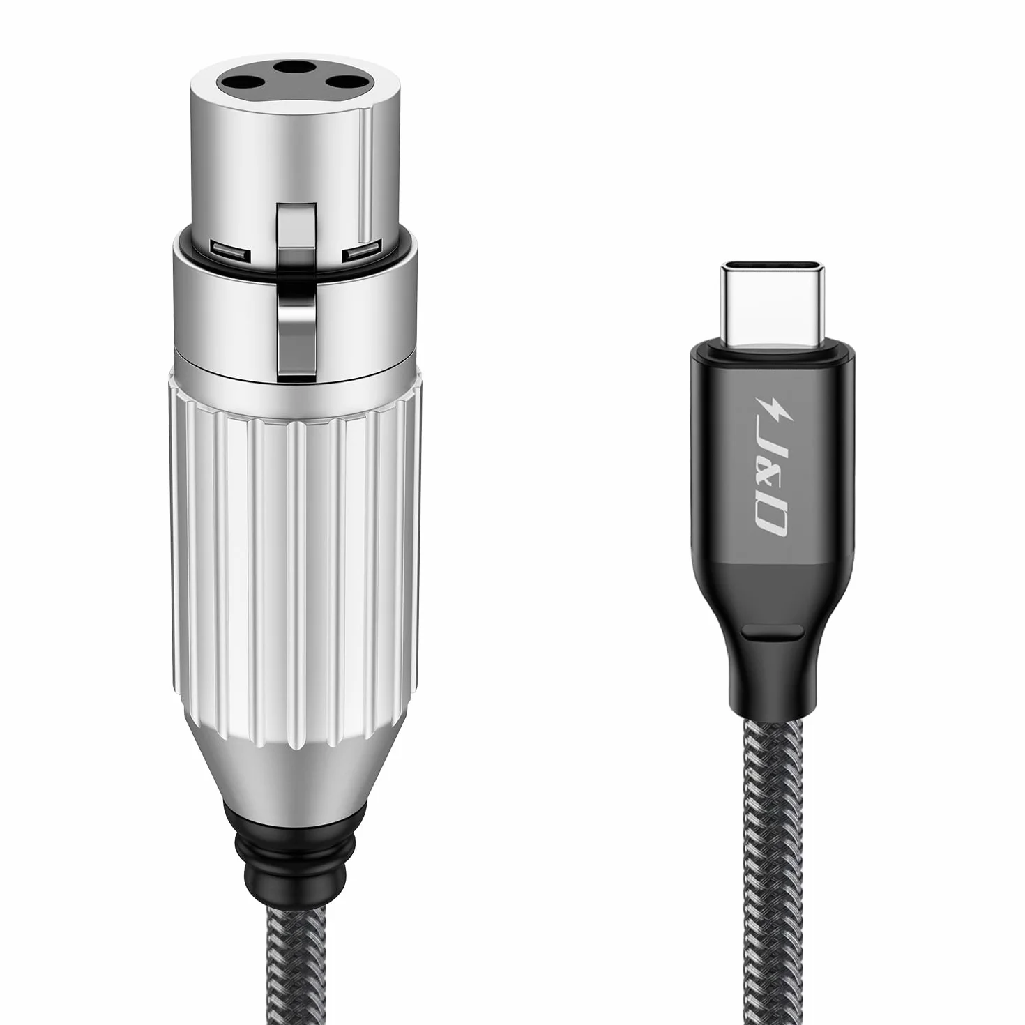 J&D USB C do XLR Mikrofonowy Kabel Audio, Pleciony, Żeński, 1 m