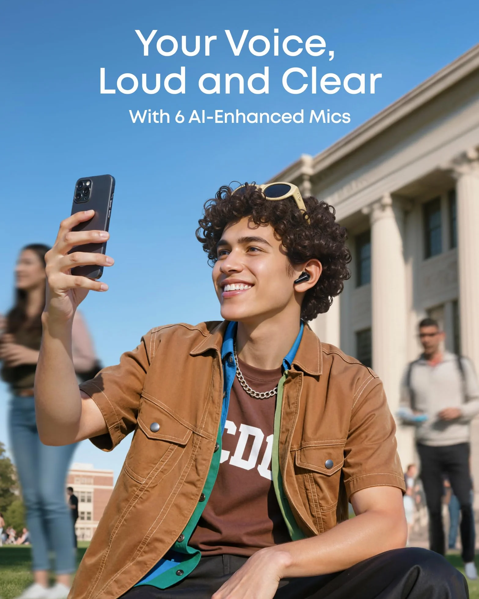 Soundcore P31i firmy Anker, adaptacyjna redukcja szumów w czasie rzeczywistym, dźwięk o wysokiej rozdzielczości, bezprzewodowe słuchawki Bluetooth, tłumaczenie, 54 godzin pracy na baterii