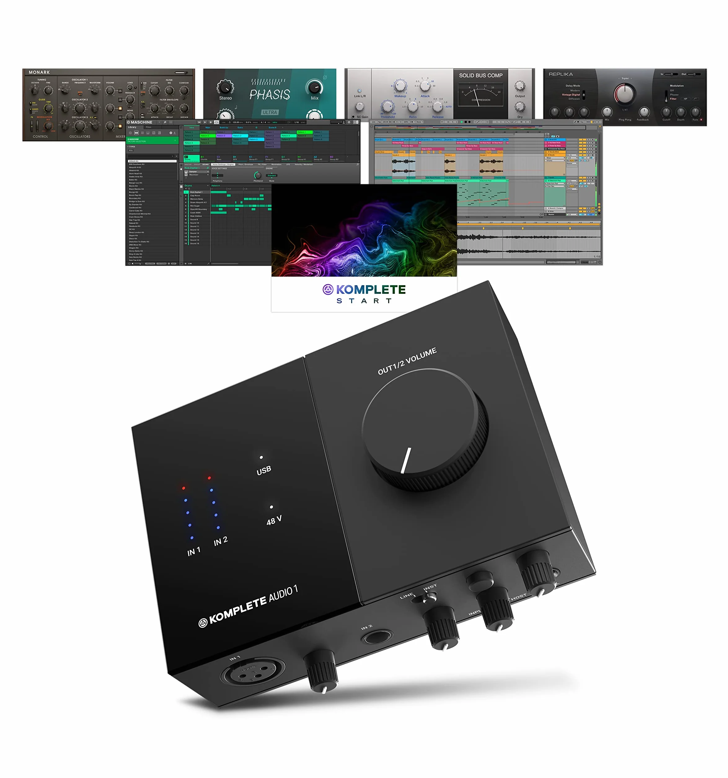 Native Instruments Komplete Audio 1 Interfejs Audio, Czarny, 2 Wejścia