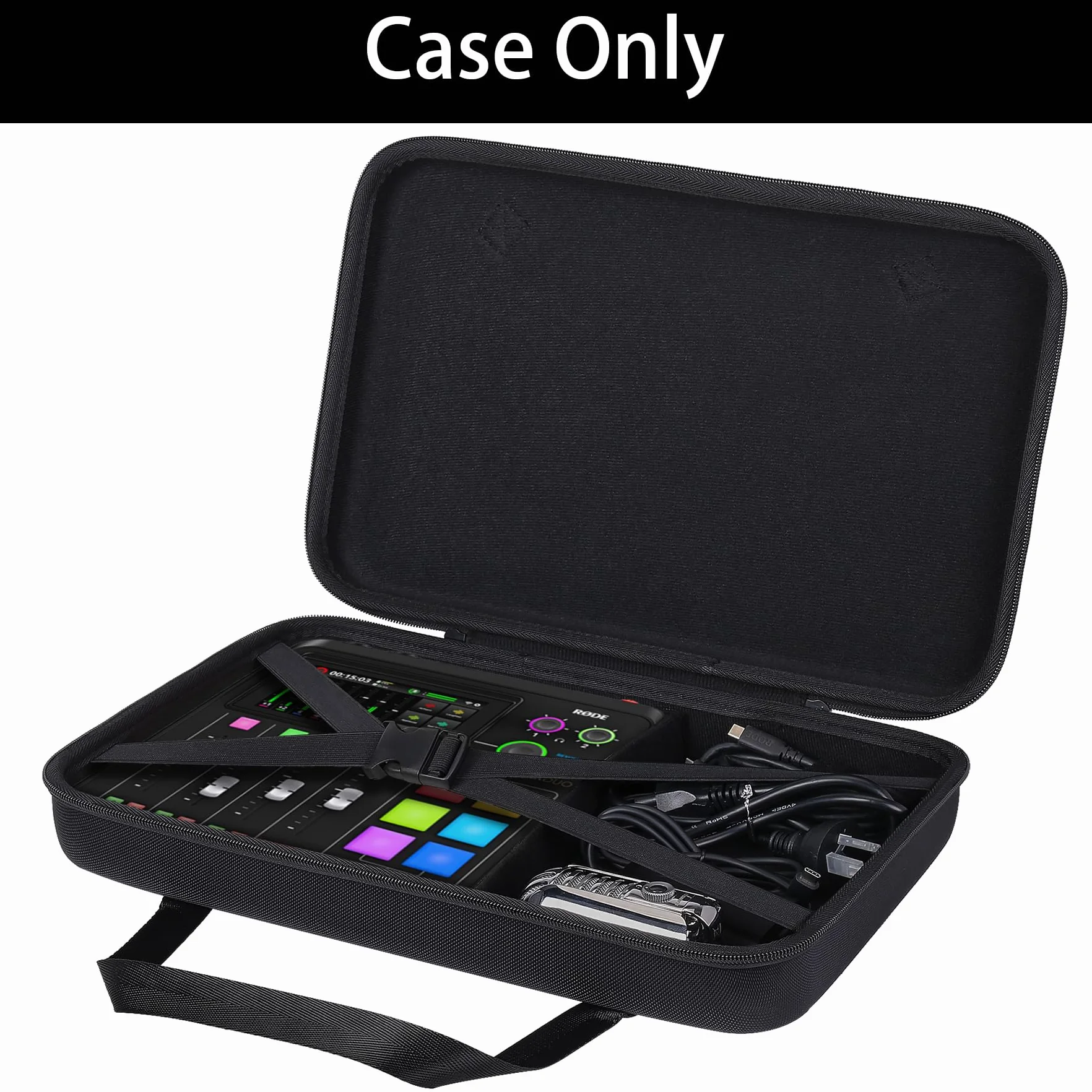 Khanka Twardy futerał do przenoszenia kompatybilny z RØDECaster Pro II, Czarny