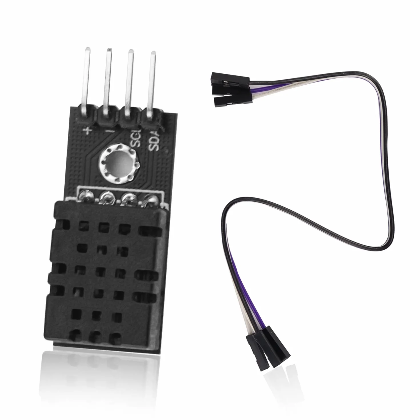 DHT20 czujnik temperatury i wilgotności powietrza, 2,5 V do 5,5 V z interfejsem I2C, czujnik temperatury do projektów mikroelektronicznych DIY, kompatybilny z RPi (1 szt.)