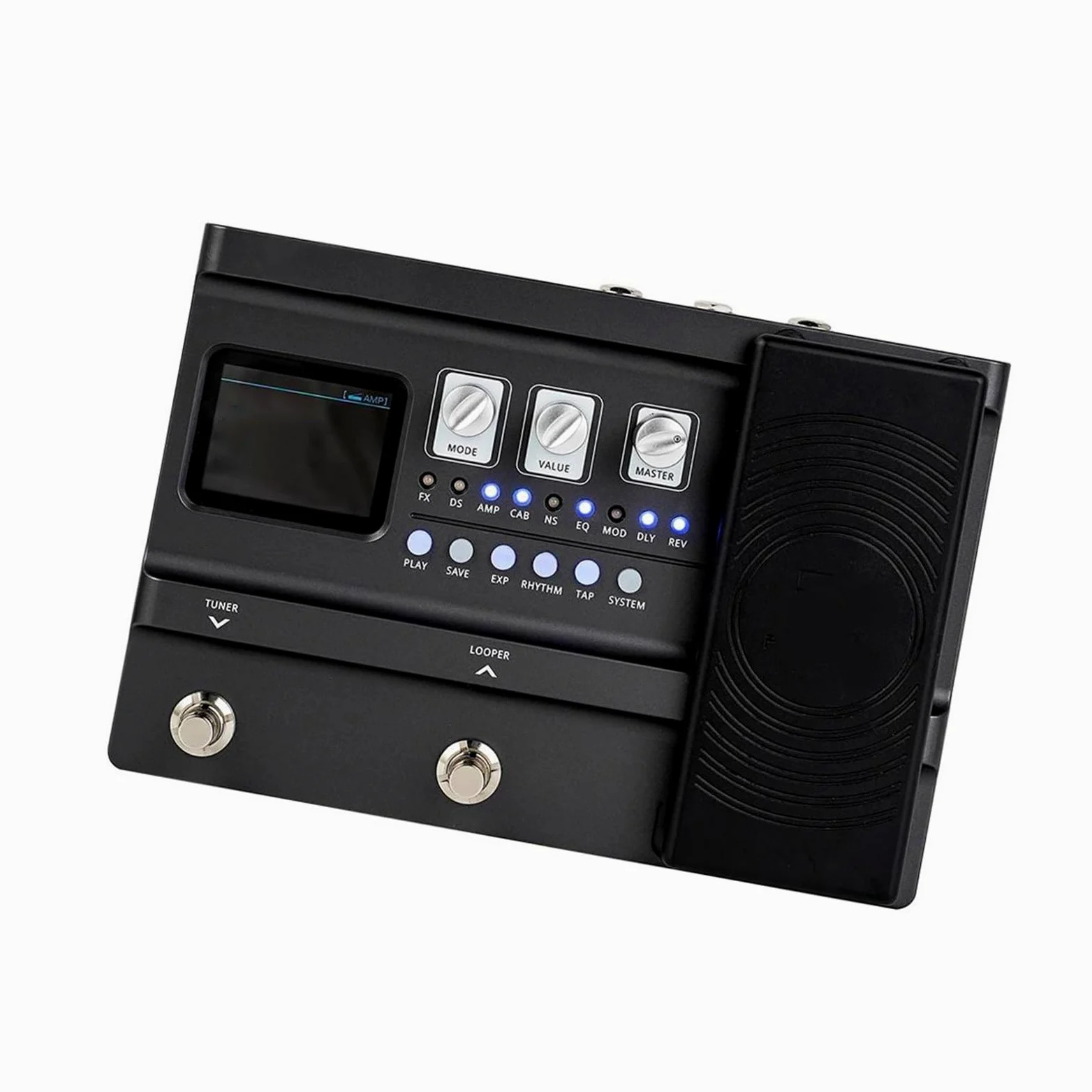 Efekty Do Gitary Elektrycznej Czarny Multiefektowy Pedał Gitarowy Z 200 Wbudowanymi Presetami I 55 Symulacjami Wzmacniaczy(FX100 JP)