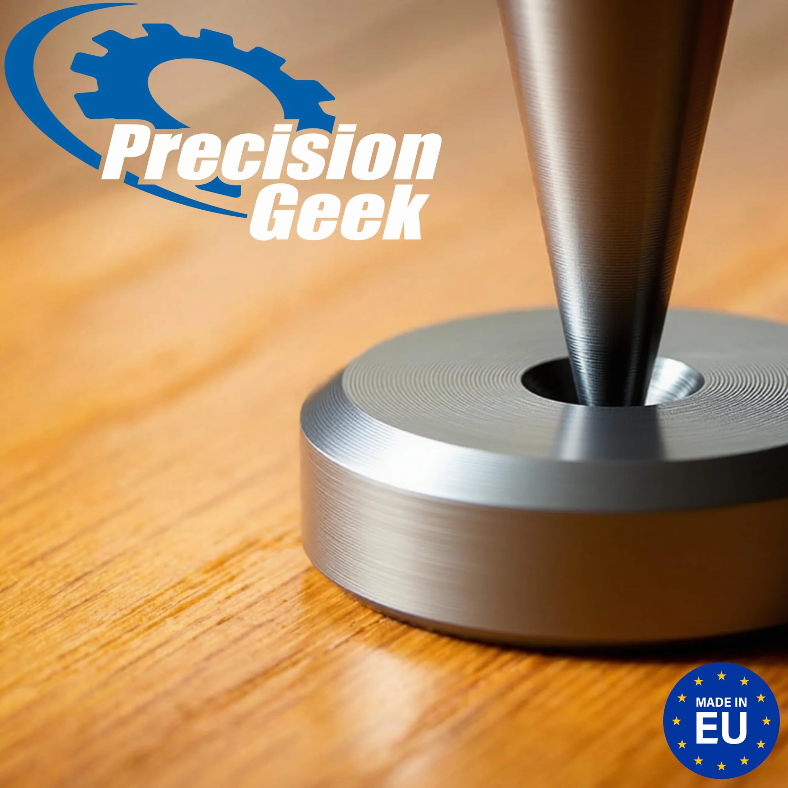 PrecisionGeek Kolce głośnikowe M6 z podkładkami izolacyjnymi 20 mm, zestaw 4 kolców + 4 podkładki, anodowane aluminium, szare, głośniki HiFi, stojaki AV, subwoofery i sprzęt audio, nóżki