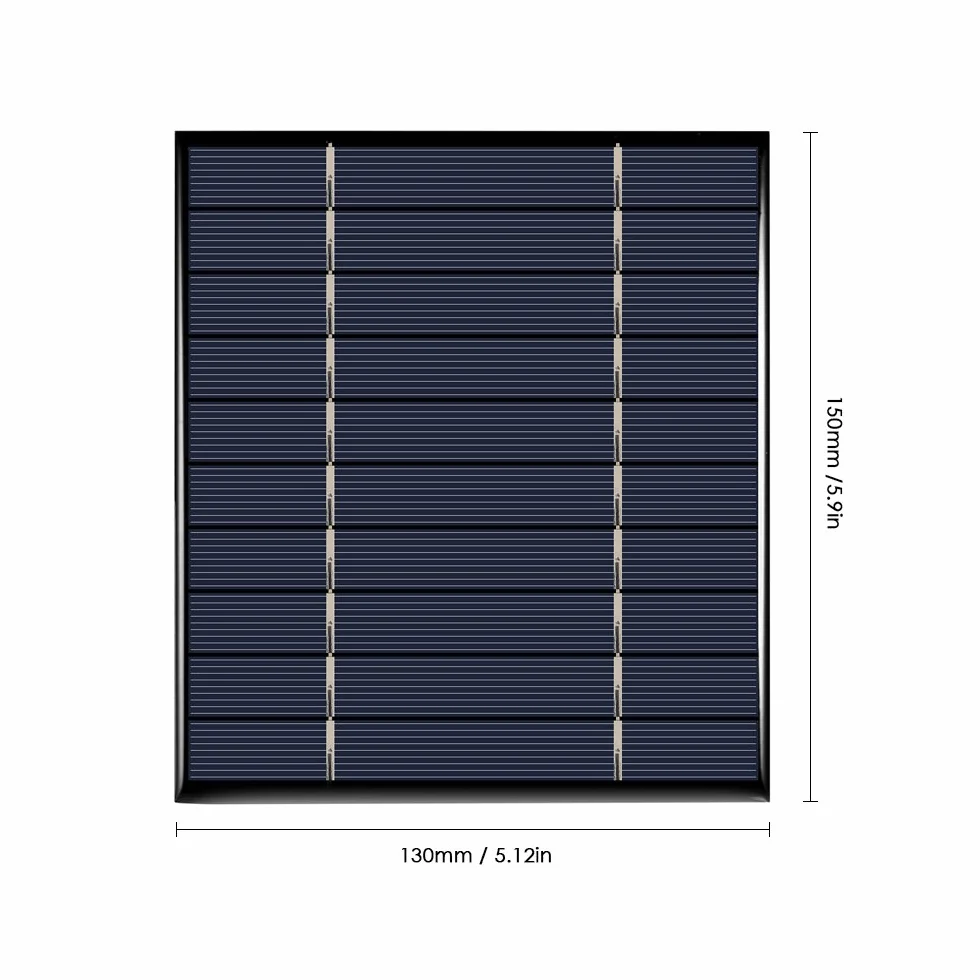 Decdeal Panel słoneczny, moduł solarny, ogniwo fotowoltaiczne z zaciskami krokodylkowymi 2,5 W, 5 V