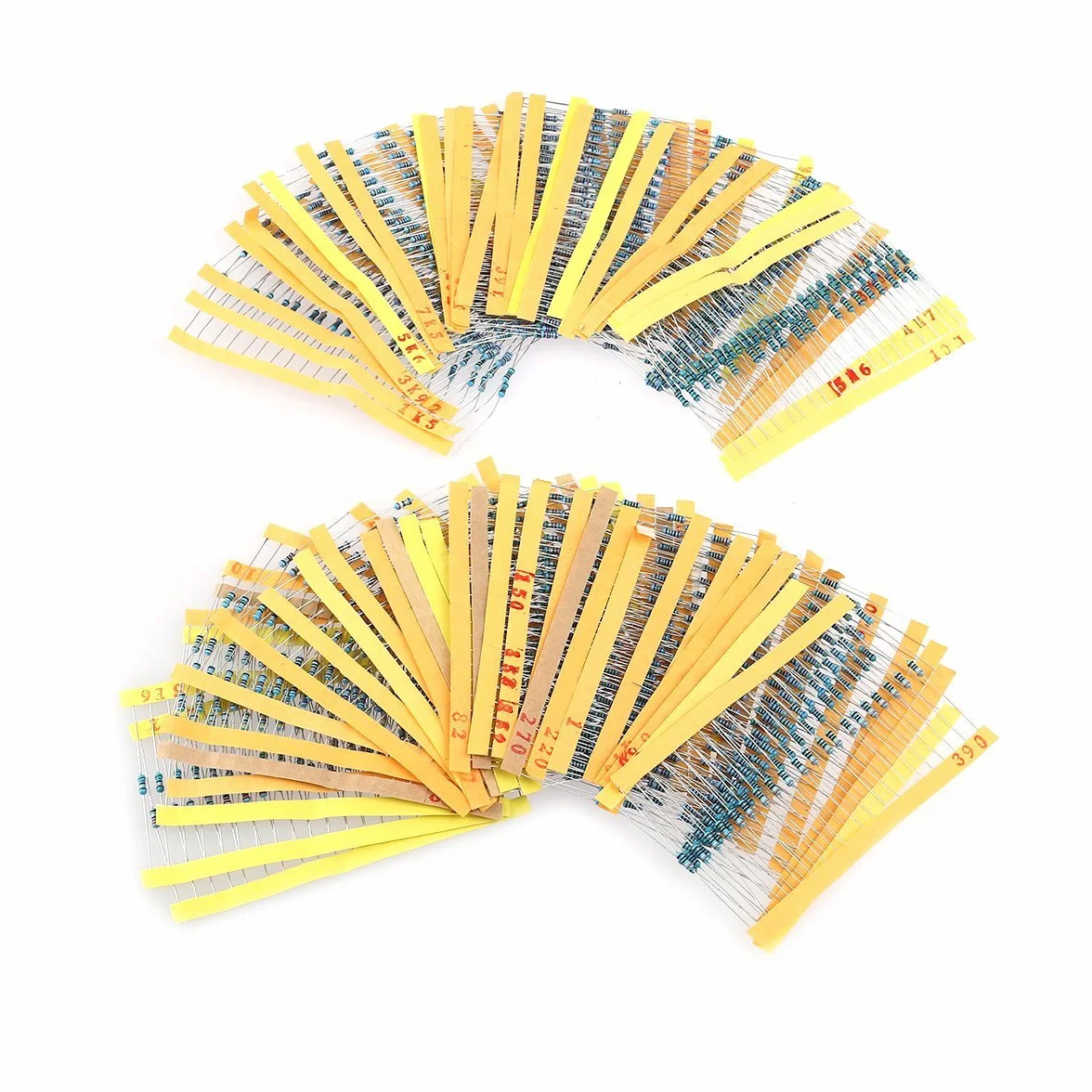 DollaTek 560 szt. 1/4 W 1% rezystory z metalowej folii zestaw 56 warto?ci (1 om~ 10 m omm)