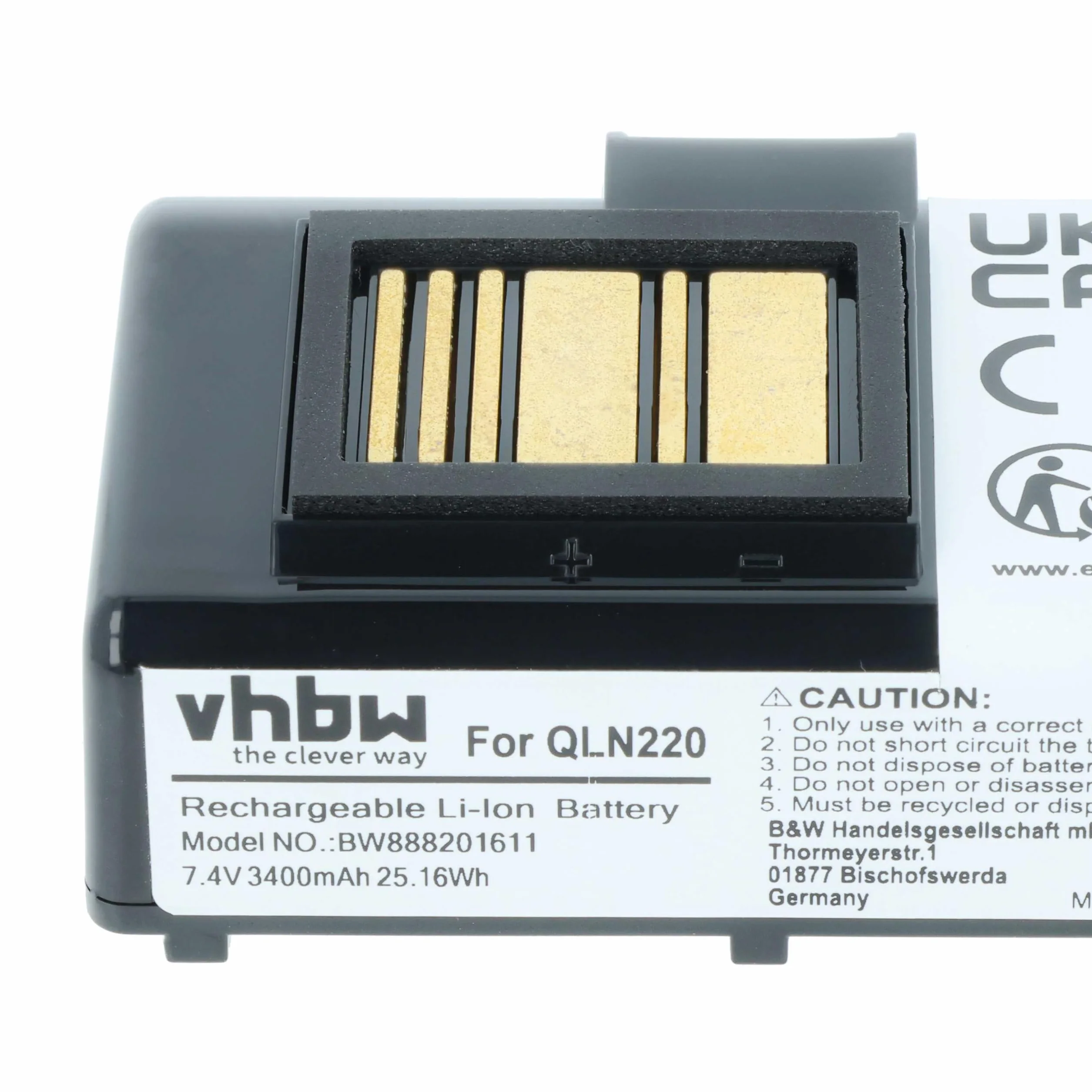 vhbw Akumulator zastępczy do Zebra P1031365-069, P1051378 do drukarek, kopiarek, skaner, drukarek etykiet (3400 mAh, 7,4 V, litowo-jonowy)