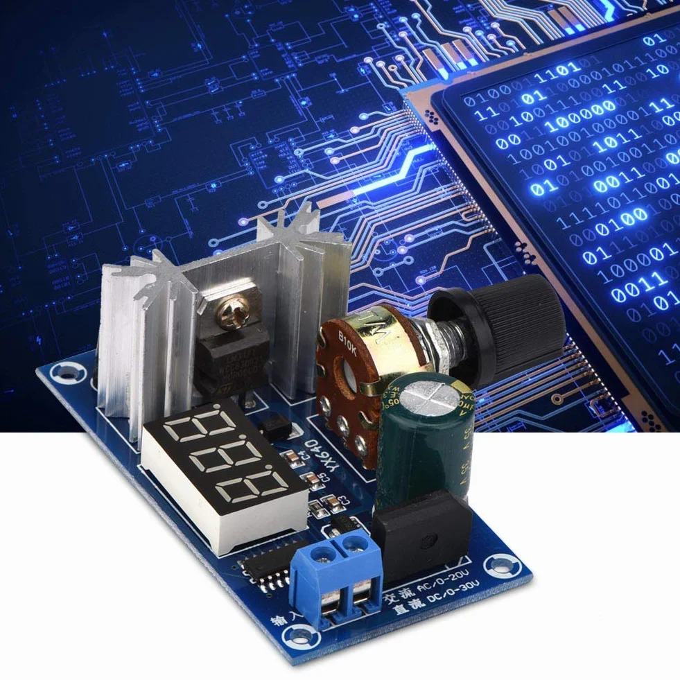 Regulator Napięcia, Regulowana Płytka Zasilająca Yctze LM317 z Cyfrowym Wyświetlaczem Napięcia dla Wejścia AC DC