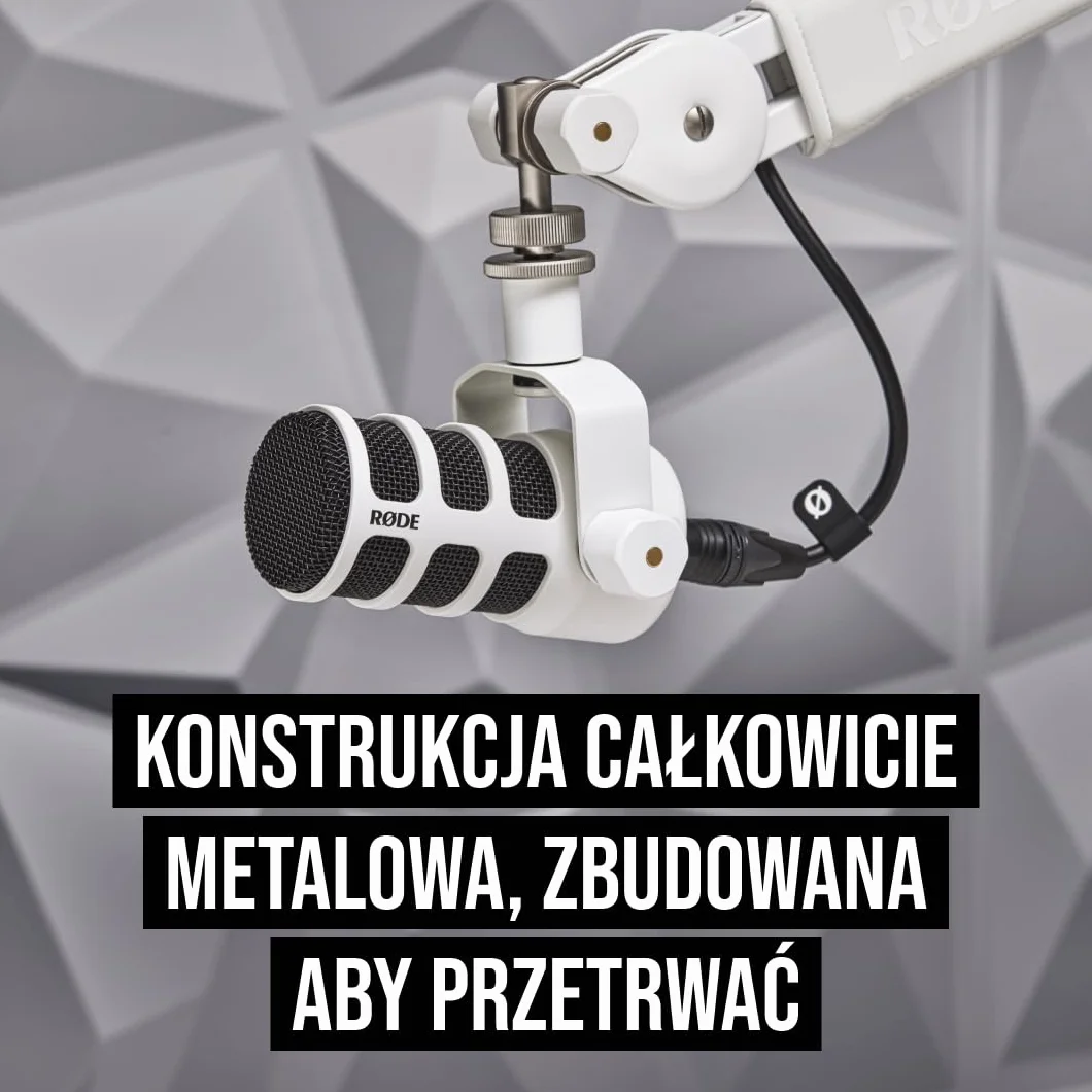 RØDE PodMic USB Dynamiczny Mikrofon Nadawczy XLR USB do Podcastingu Streamingu Biały