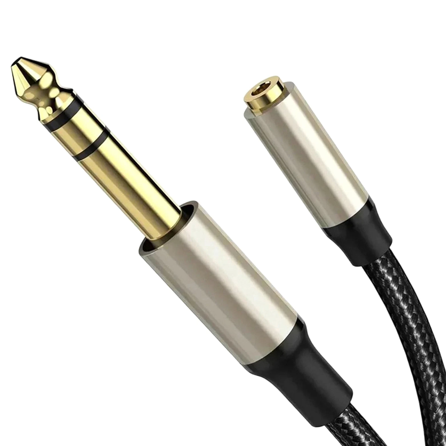 Profesjonalny Kabel Do Gitary Przedłużacz 6,35 Męski Na Żeński 3,5 1/4 Wyjście Stereo Do Wzmacniacza Gitarowego