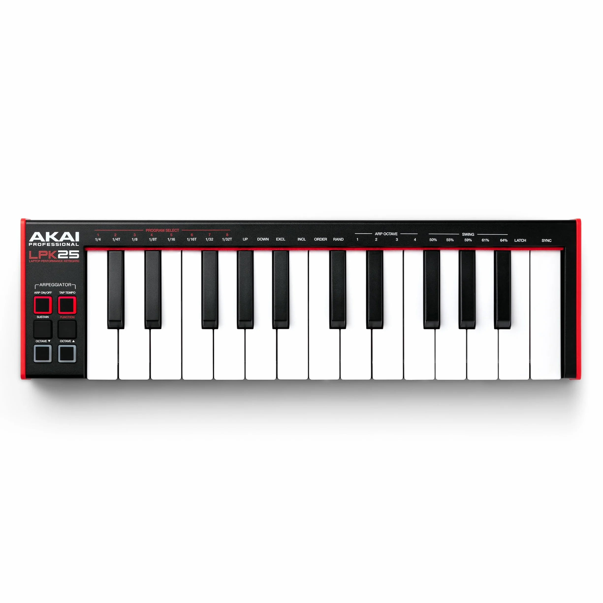 Akai Professional LPK25 - Klawiatura USB MIDI (Mac i PC) z 25 Responsywnymi Klawiszami Syntezatorowymi, Arpeggiatorem i Programami do Produkcji Muzyki