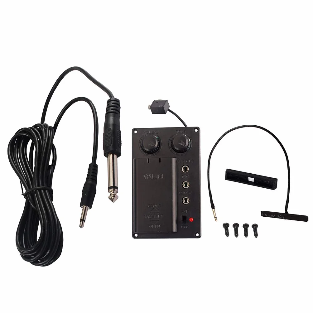 Alnicov Black Electric Violine Silent EQ przetwornik muzyczny piezo z otworem wtykowym kabel skrzypce strój części instrumentów strunowych