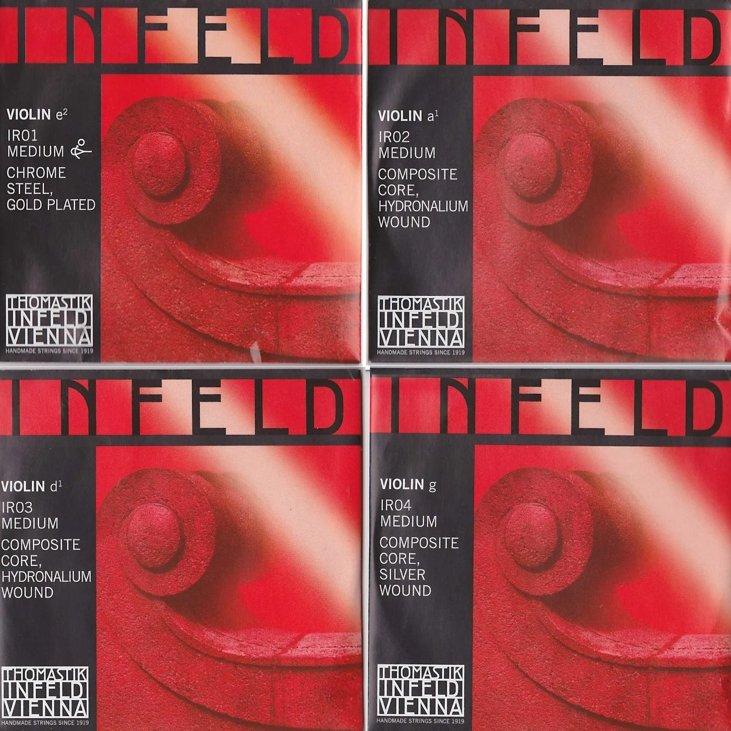 Thomastik Violine Saiten Infeld Hybridkern 4/4 Medium Satz rot