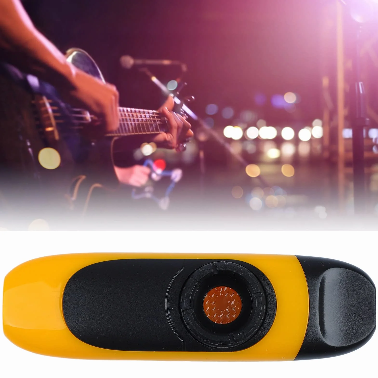 Elektryczny Kazoo 4,3-calowy Profesjonalny z Przetwornikiem i Adapterem, Instrument Muzyczny z Regulacją Tonu, Membranami Fletowymi, Ustnik Klasy Spożywczej (Cytrynowo Żółty)