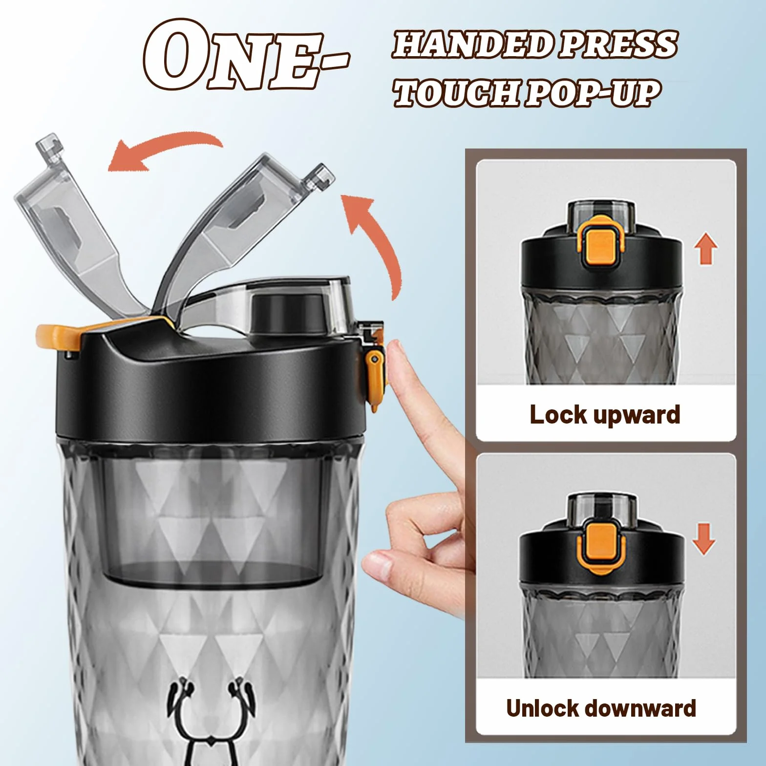 flintronic Elektryczny shaker do białek, 650 ml, elektryczny shaker do białek, automatyczny mikser do białek, ładowanie USB C, shaker do koktajli proteinowych, zamiennik posiłków, bez BPA