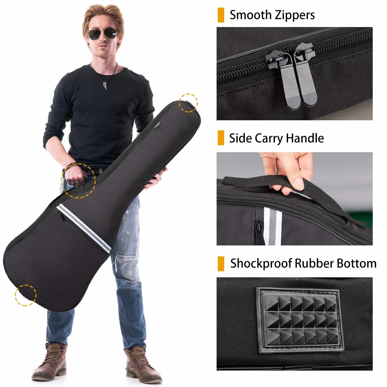 Cahaya Gig Bag Torba na Gitarę, Czarny, 100 cm x 30 cm x 6 cm