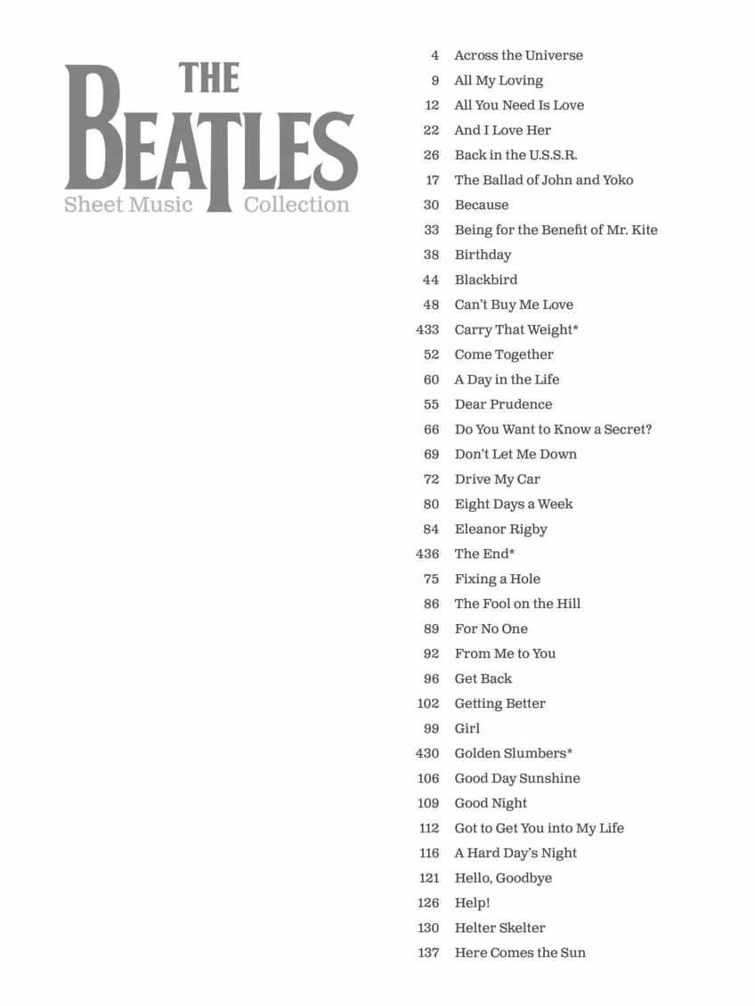 The beatles sheet music collection - piano, voix & guitare - 105 titres & 440 pages