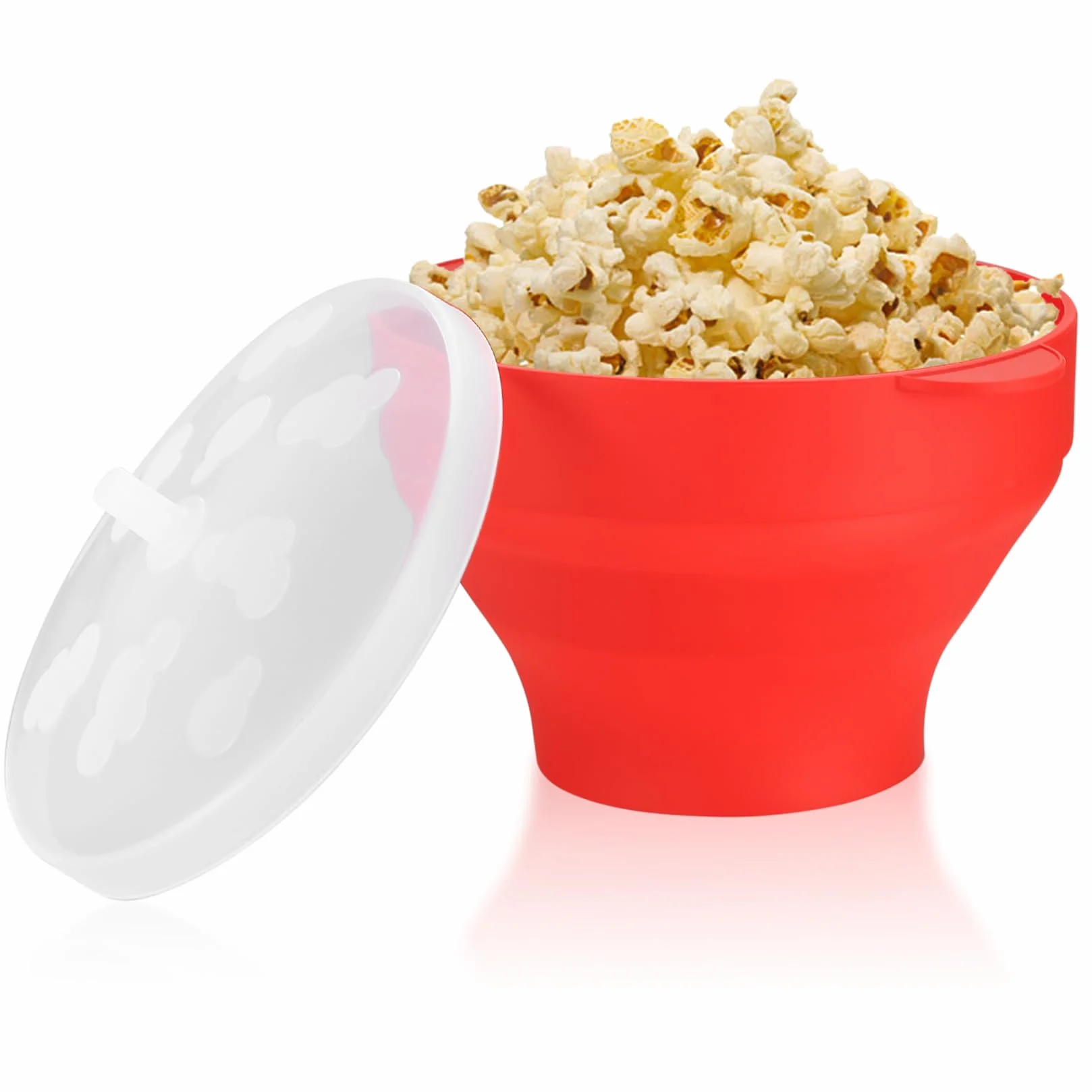 Duża kuchenka mikrofalowa, składana, silikonowa miska na popcorn z pokrywką, nie zawiera BPA, bez oleju, do kuchenki mikrofalowej, domu, kuchni, na imprezę
