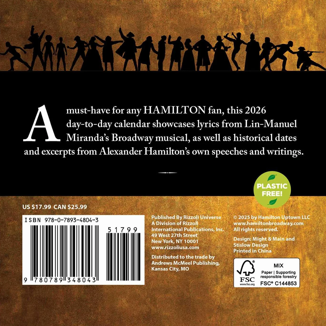 Hamilton 2026 Day-to-Day Calendar: An American Musical