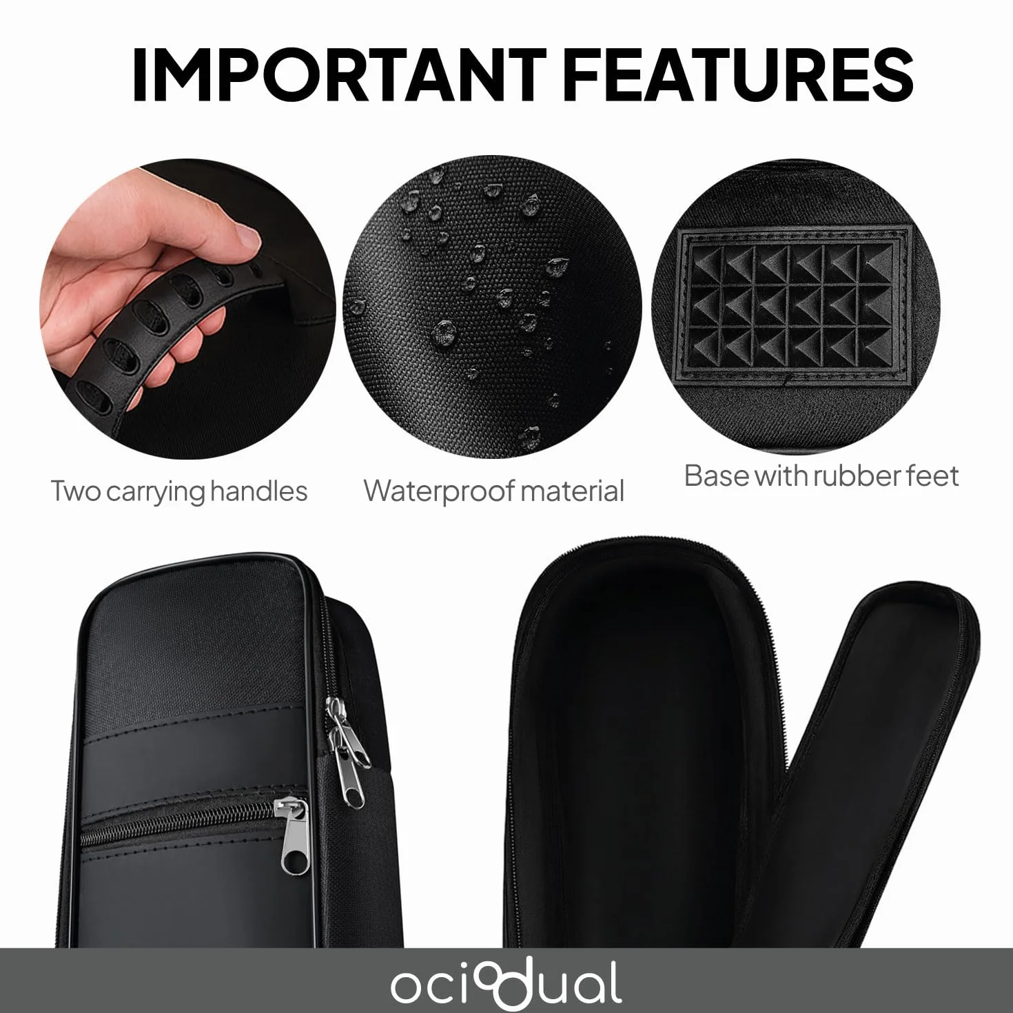 OcioDual Torba na gitarę Gig Bag Guitar Case do akustyki klasycznej gitary westernowej czarna, czarny