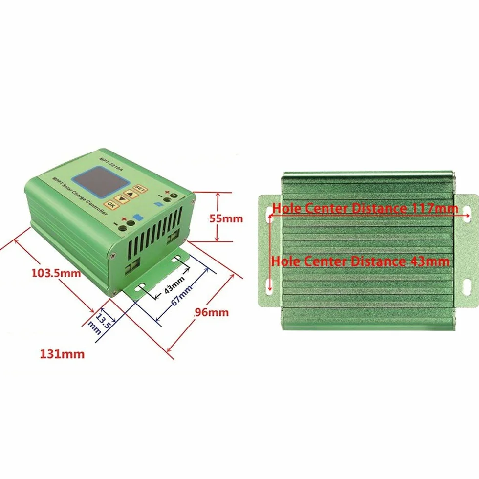 regulator ładowania LCD MPPT, regulator solarny 24/36/48/60/72 V, Boost MPT-7210A