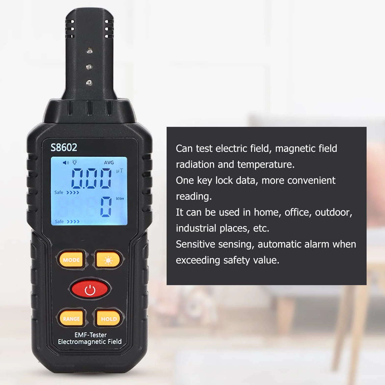 Detektor EMF Ręczny Tester Promieniowania Elektromagnetycznego Detektor LCD EMF Miernik Pola Magnetycznego Wyświetlacz Cyfrowy Inspekcje EMF