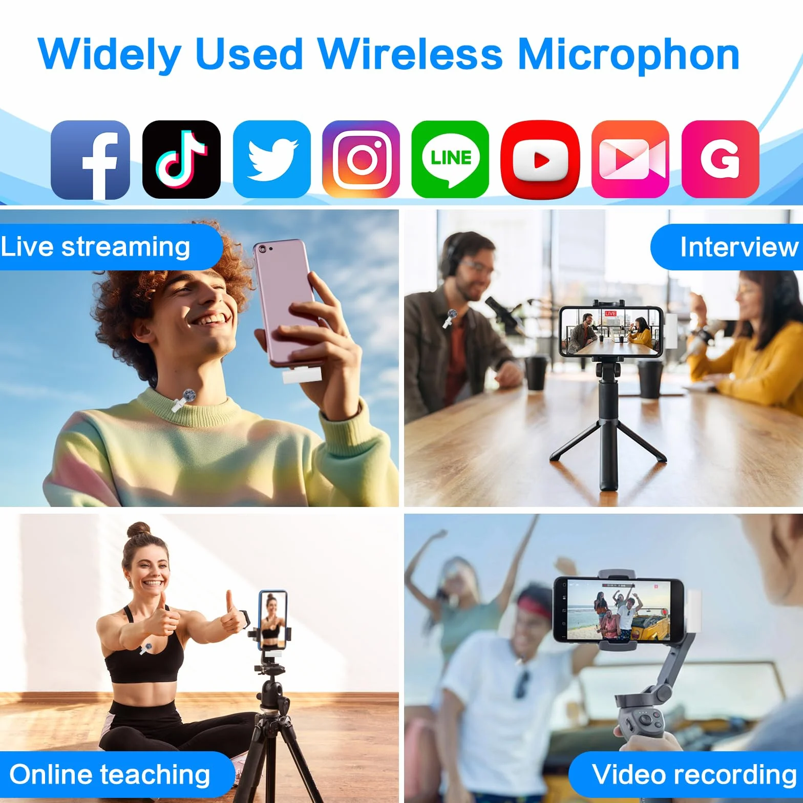 OSA Bezprzewodowy mikrofon Krawatowy USB-C do iPhone'a serii 15/Android/typu C, smartfona, laptopa, transmisji na żywo, TikTok, vlog