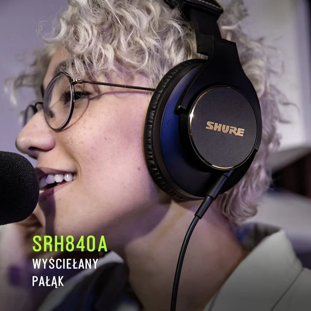 Shure SRH840A Profesjonalne słuchawki nauszne przewodowe do monitorowania 2022