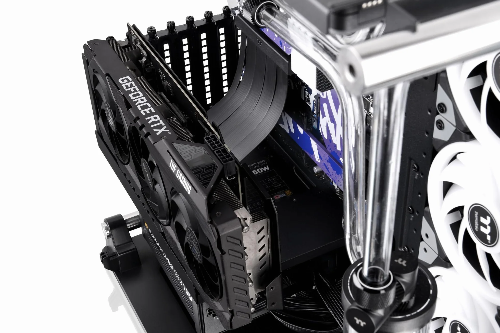 Thermaltake Kabel pionowy PCI-E 4.0 Dual 90 stopni | 130 mm, czarny