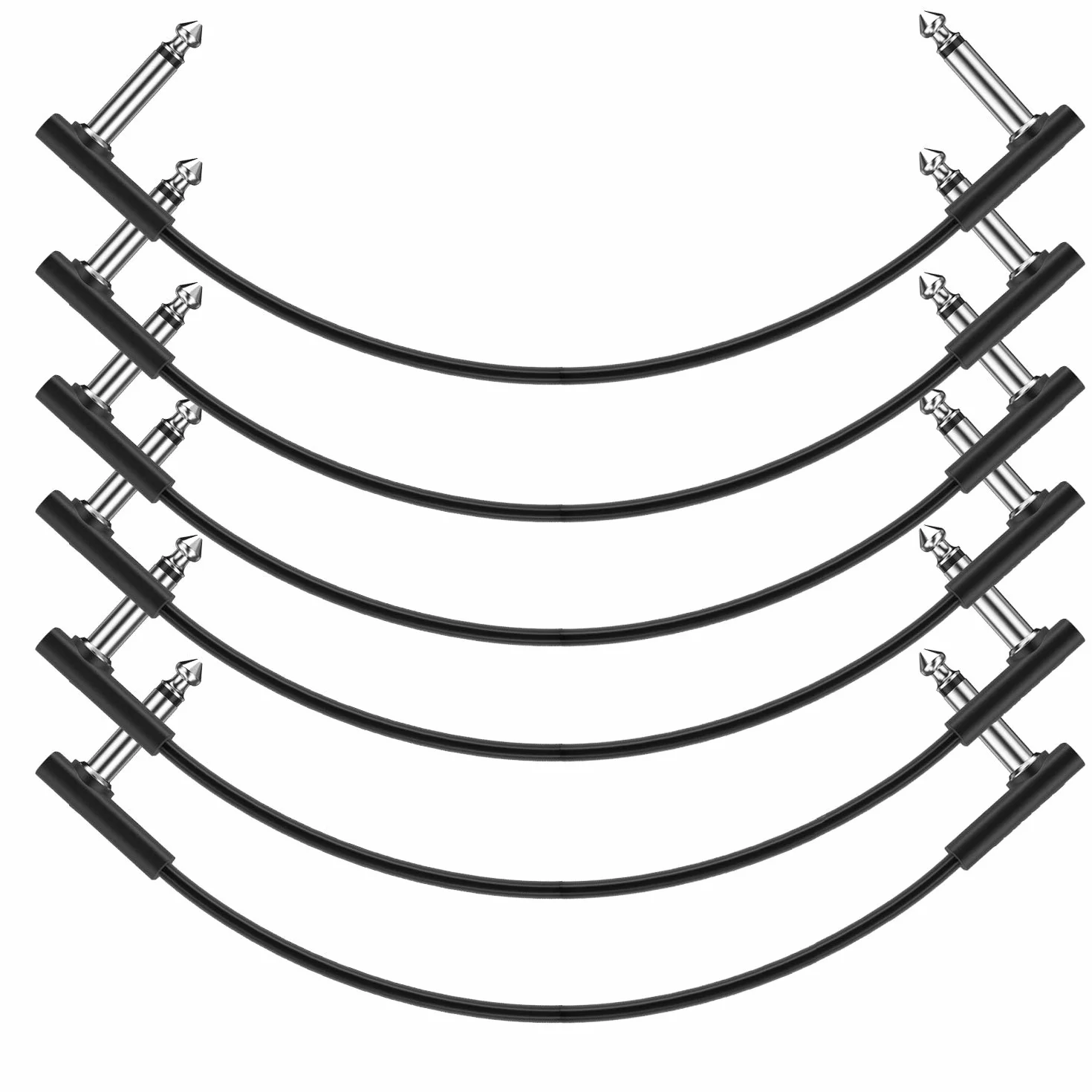 Donner 30 cm czarny kabel do gitary 6-pak