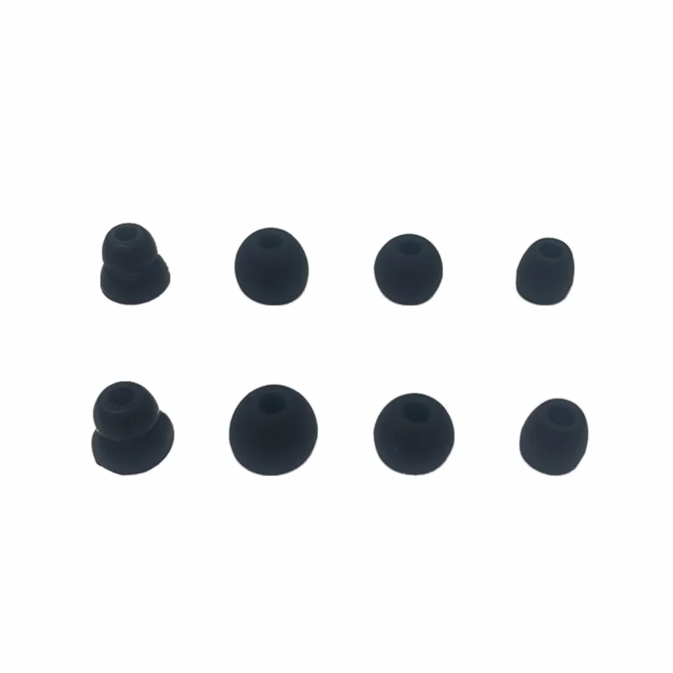 4 Pary Zamiennych Zatyczek do Uszu do Beats Powerbeats Pro/Powerbeats 3/Powerbeats 4, 4 Rozmiary Silikonowych Końcówek do Uszu 4mm (Czarny)
